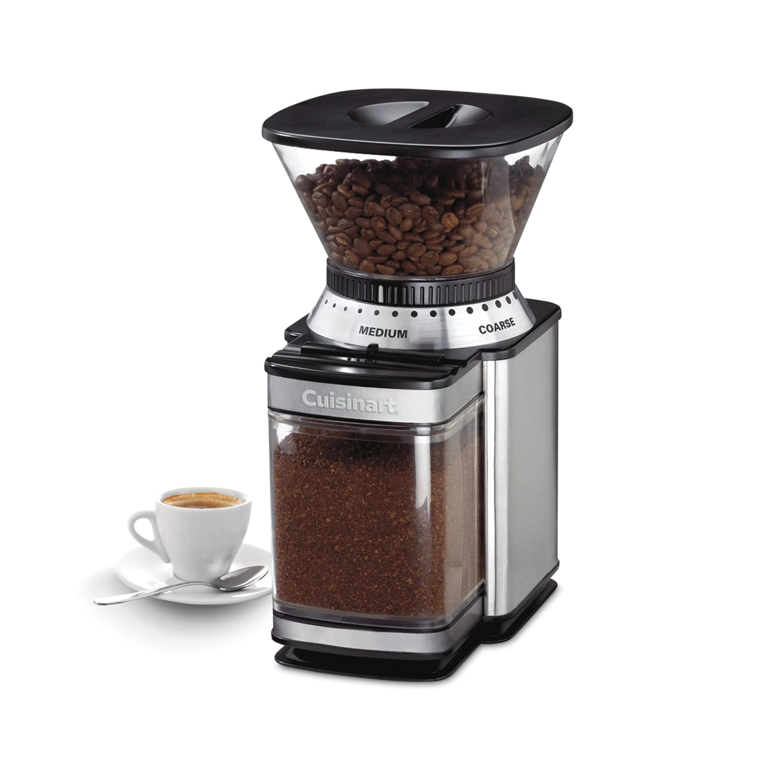Cuisinart Coffee Grinder, Electric One-Touch Automatic Burr Coffee Grinder with 18-Position Grind Selector, Cup Size Selector for 4 – 18 Cups, DBM-8P1, Black Stainless product image