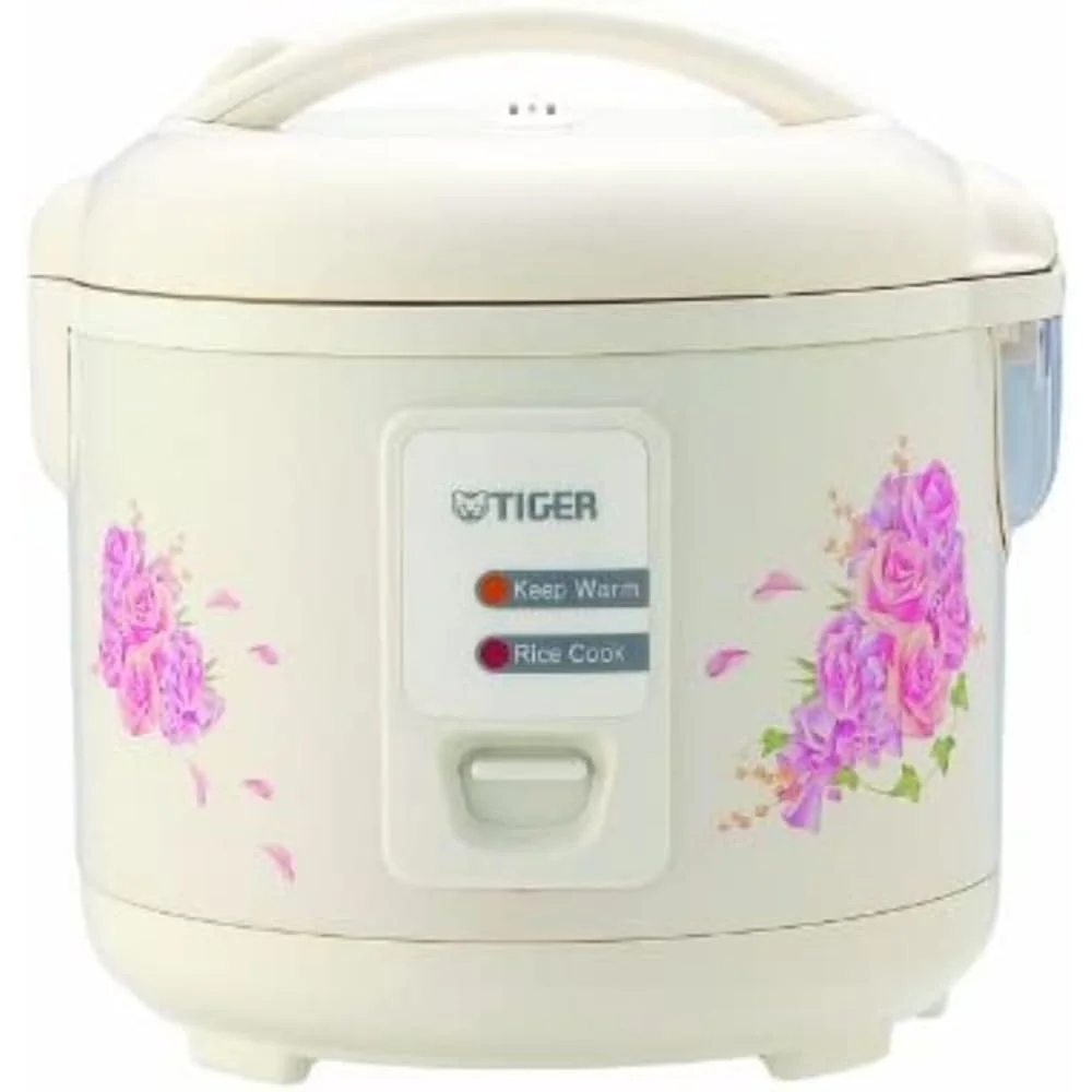 Tiger JAZ-A18U-FH 10-Cup Uncooked Rice Cooker and Warmer with Steam Basket, Floral White product image