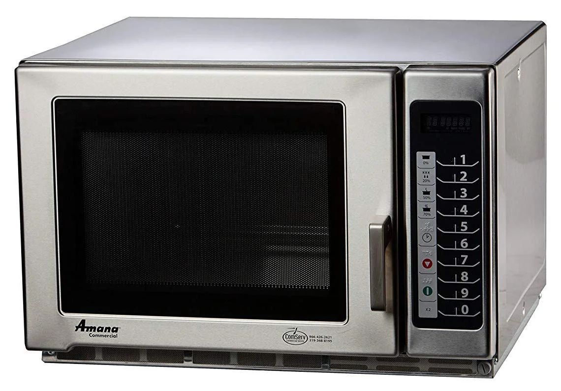 Amana RFS12TS Medium Duty Stainless Steel Commercial Microwave with Push Button Controls - 120V, 1200W product image