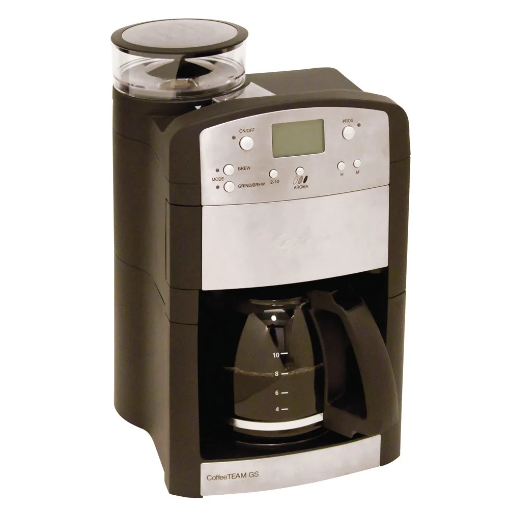 Capresso 464.05 CoffeeTeam GS 10-Cup Digital Coffeemaker with Conical Burr Grinder, Glass Carafe , Black , 15.5" x 9.5 “x 9.75” product image