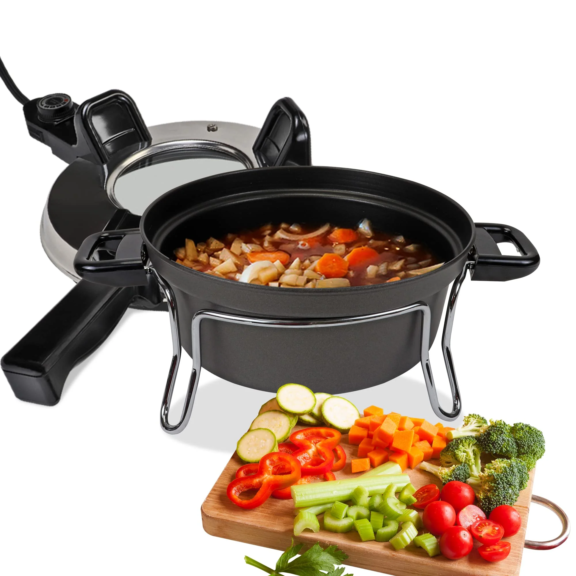 Total Chef Czech Cooker The Ultimate Electric Oven with Adjustable Thermostat Versatile Cooking Options Efficient Heating Non-Stick Pot Portable Design and Heat-Safe Stands product image