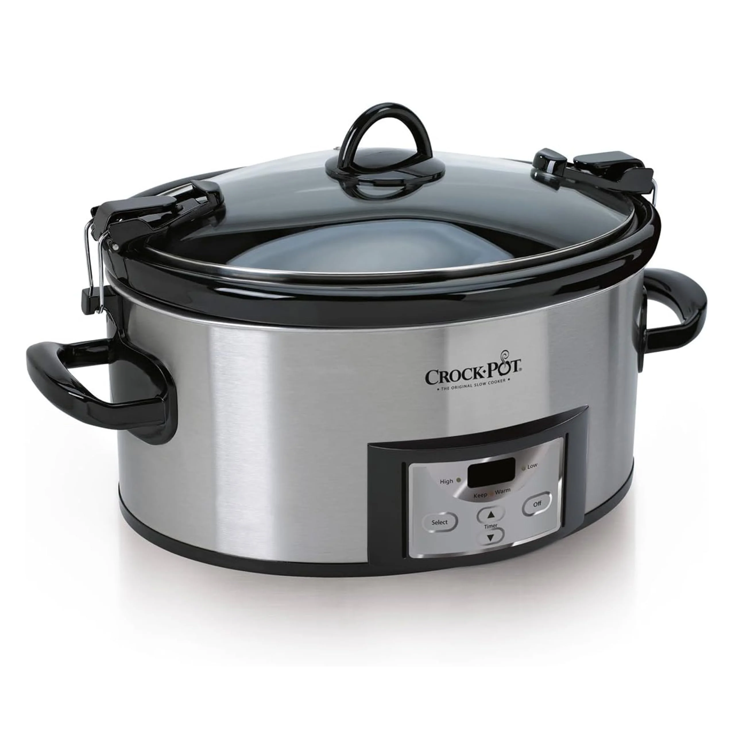 Crock-Pot 6 Quart Cook & Carry Programmable Slow Cooker with Digital Timer Stainless Steel CPSCVC60LL-S pack of 1 product image