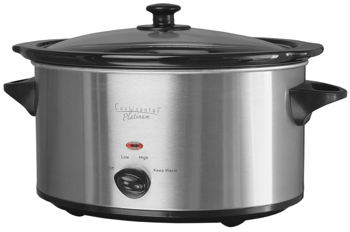 Continental Electric 7-Quart Stainless Steel Oval Slow Cooker product image