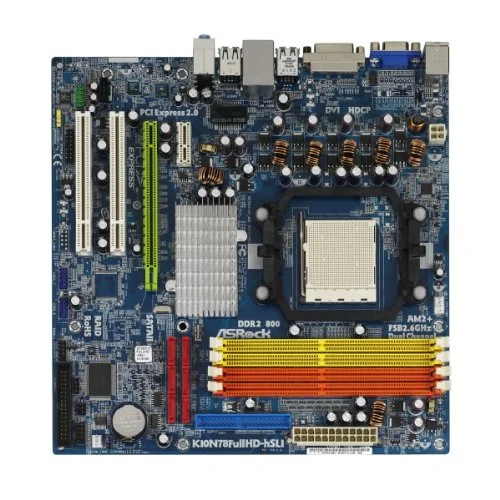 ASRock K10N78FULLHD-HSLI R2.0 Socket AM2+/ GeForce 8200/ Hybrid SLI/A&V&L/MATX Motherboard product image