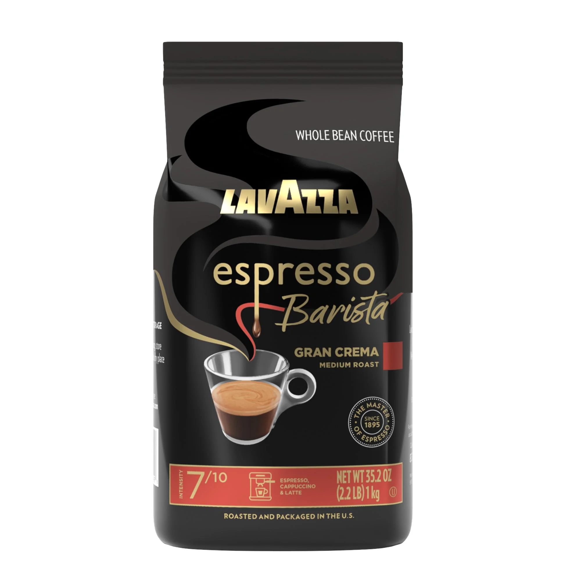 Lavazza Espresso Barista Gran Crema Whole Bean Coffee Blend, Medium Espresso Roast, Oz Bag Packaging May Vary - 2.2 LB, 35.2 Ounce product image