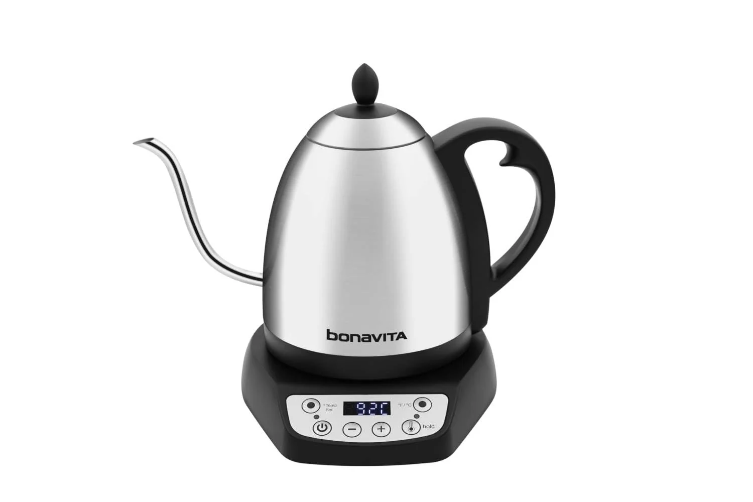 Bonavita 1L Digital Variable Temperature Gooseneck Electric Kettle for Coffee Brew and Tea Precise Pour Control, 6 Preset Temps, Café or Home Use, 1200 Watt, LED Panel, Stainless Steel product image