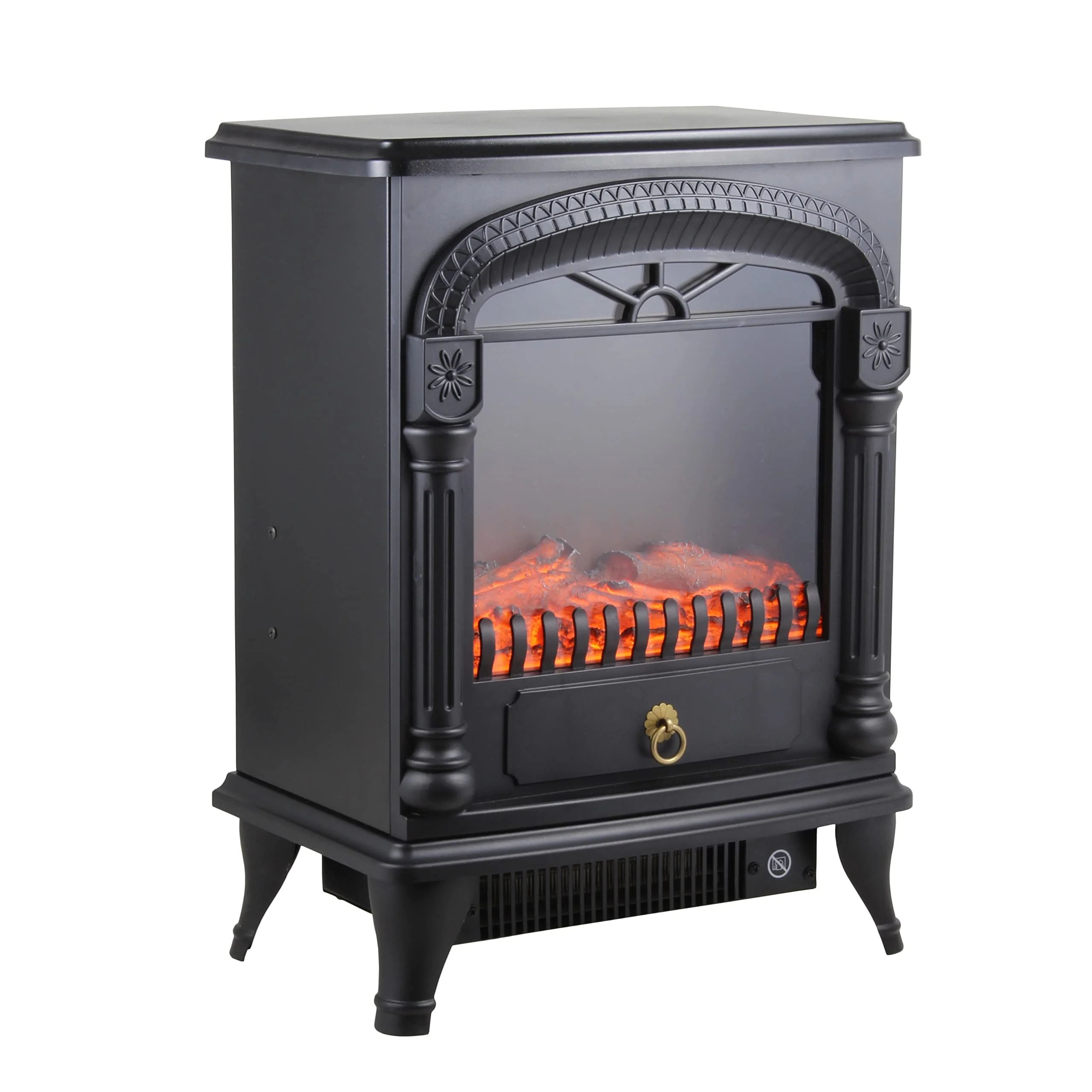 Comfort Zone Electric Fireplace Space Heater, Traditional Warm Stove Style, Realistic 3D Flame Effect, Adjustable Thermostat, & Overheat Protection, Ideal for Home, Bedroom, & Office, 1,500W, CZFP4 product image