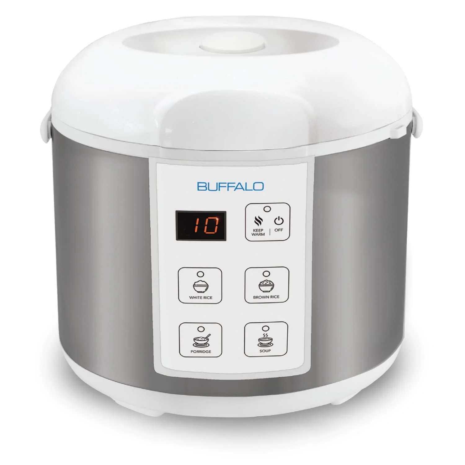 Buffalo Classic Rice Cooker with Clad Stainless Steel Inner Pot - Electric Rice Cooker for White/Brown Rice, Grain - Easy-to-clean, Non-Toxic & Non-Stick, Auto Warmer 5 Cup product image