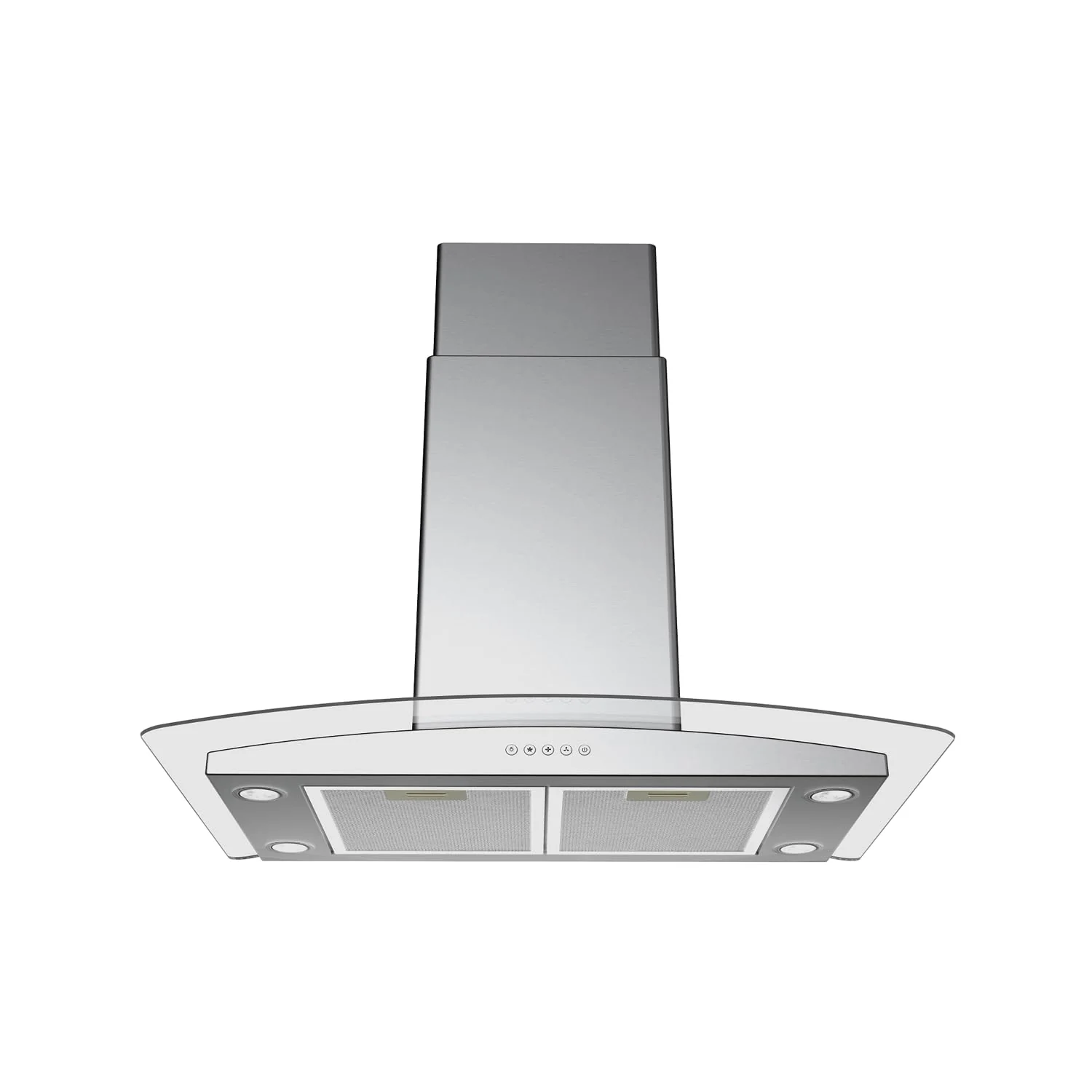Blue Ocean RH668I 36 inch 900 CFM Tempered Glass Stainless Steel LED Light Island Mount Kitchen Range Hood with Ducted/Ductless Convertible Duct product image