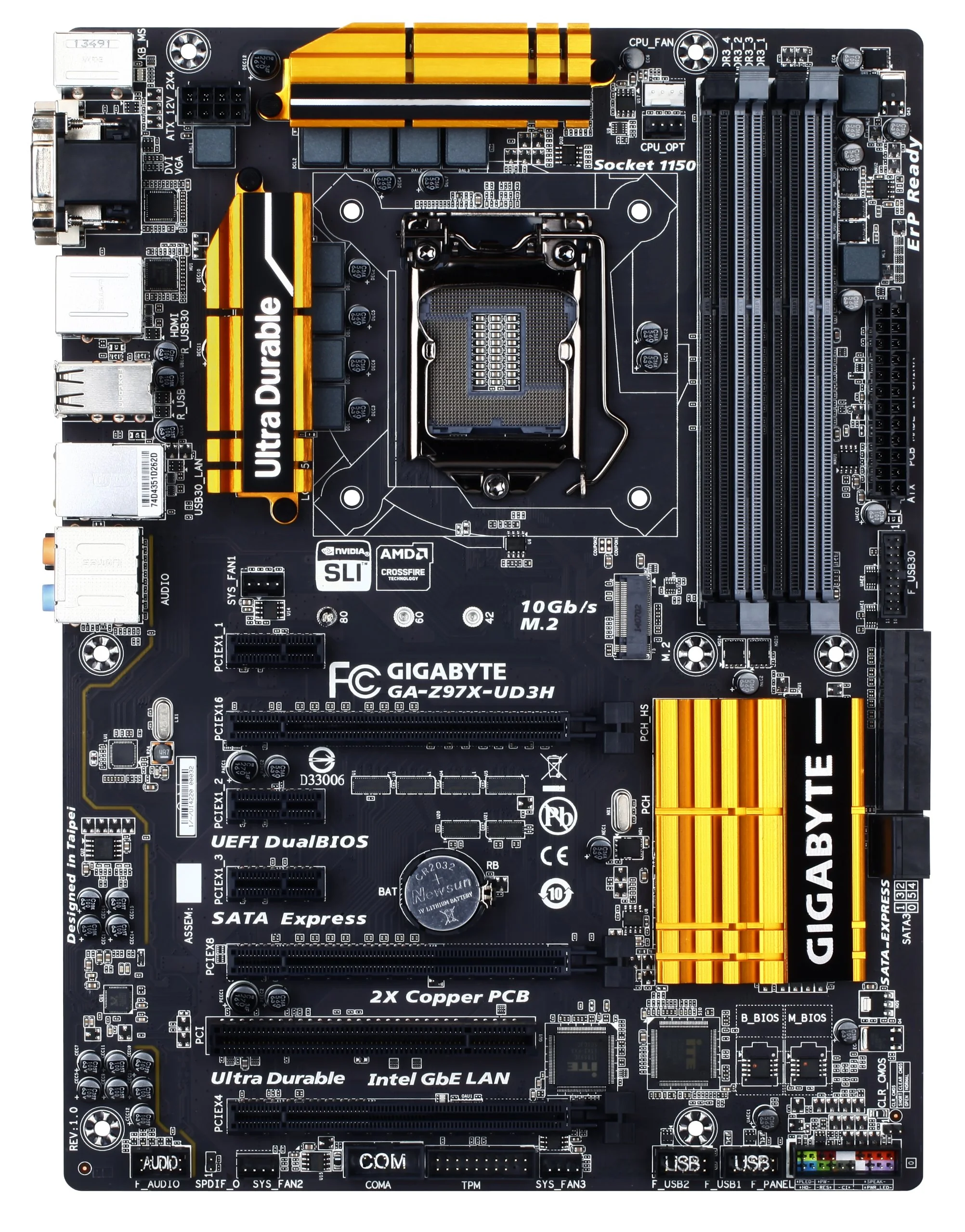 Gigabyte LGA 1150 Z97 ATX DDR3 1600 Motherboard GA-Z97X-UD3H product image