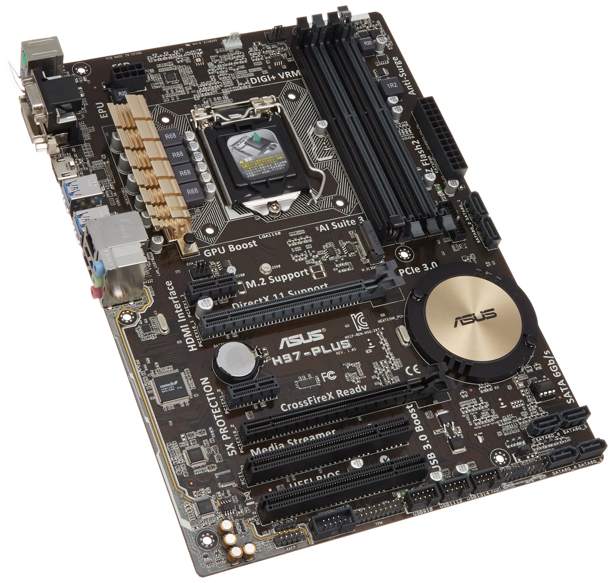 ASUS ATX DDR3 2600 LGA 1150 Motherboards H97-PLUS product image