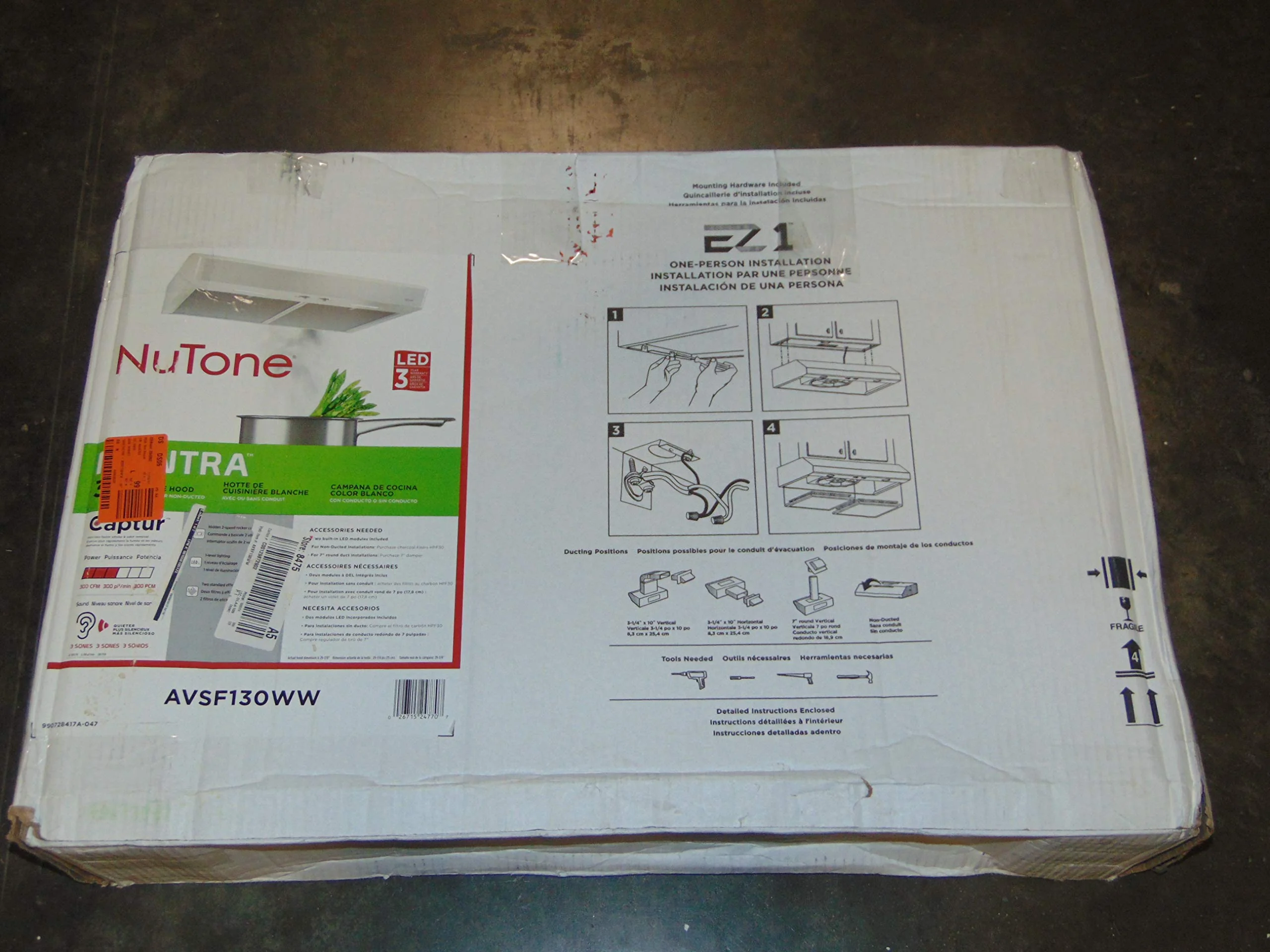 Extremes TYe AVSF130WW Mantra 30 in. Convertible Range Hood in White product image