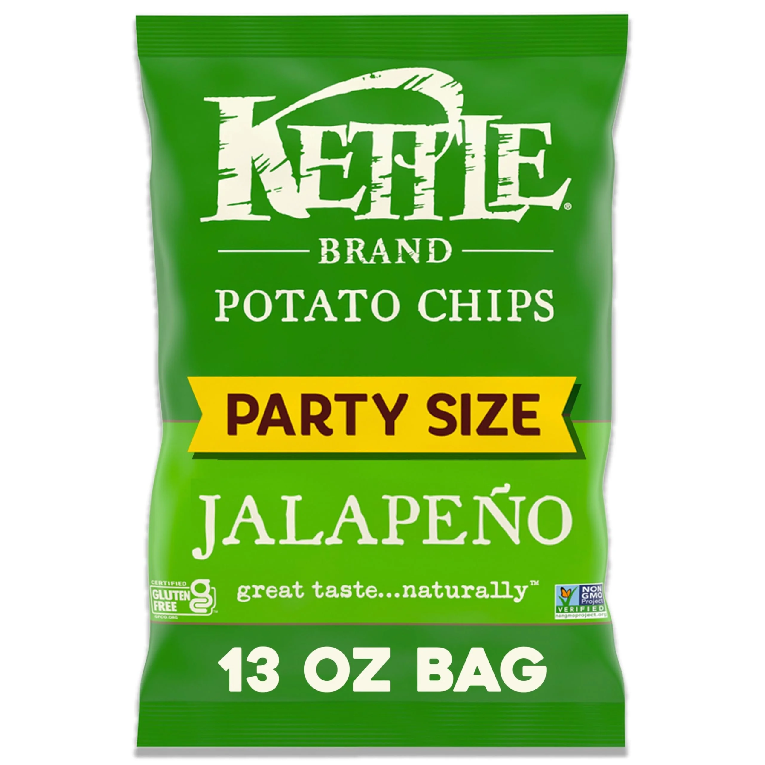 Kettle Brand Potato Chips, Jalapeno Kettle Chips, Party Size, 13 Oz product image
