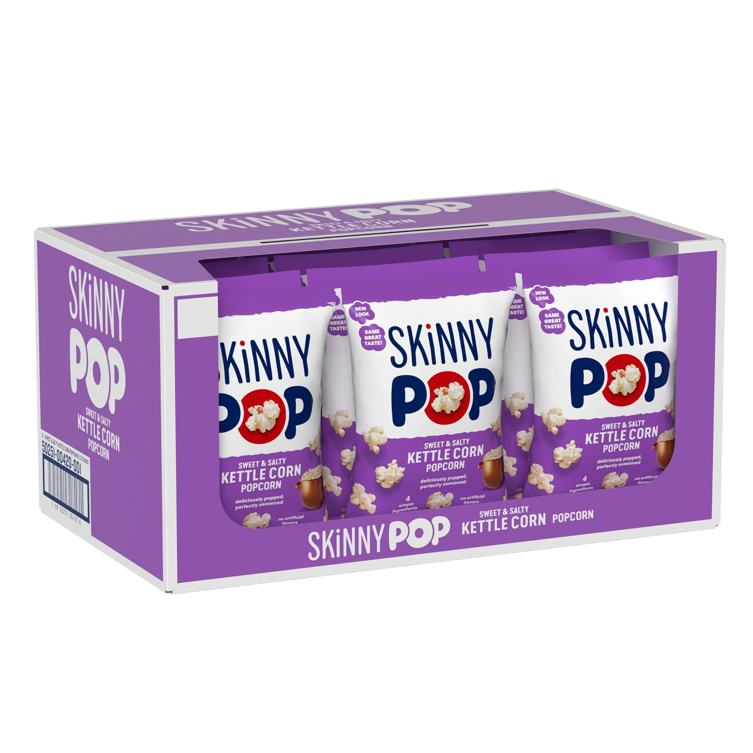 SkinnyPop Popcorn, Sweet & Salty Kettle, Whole Grain, Dairy-Free Snack, 5.3oz Bags 12ct product image
