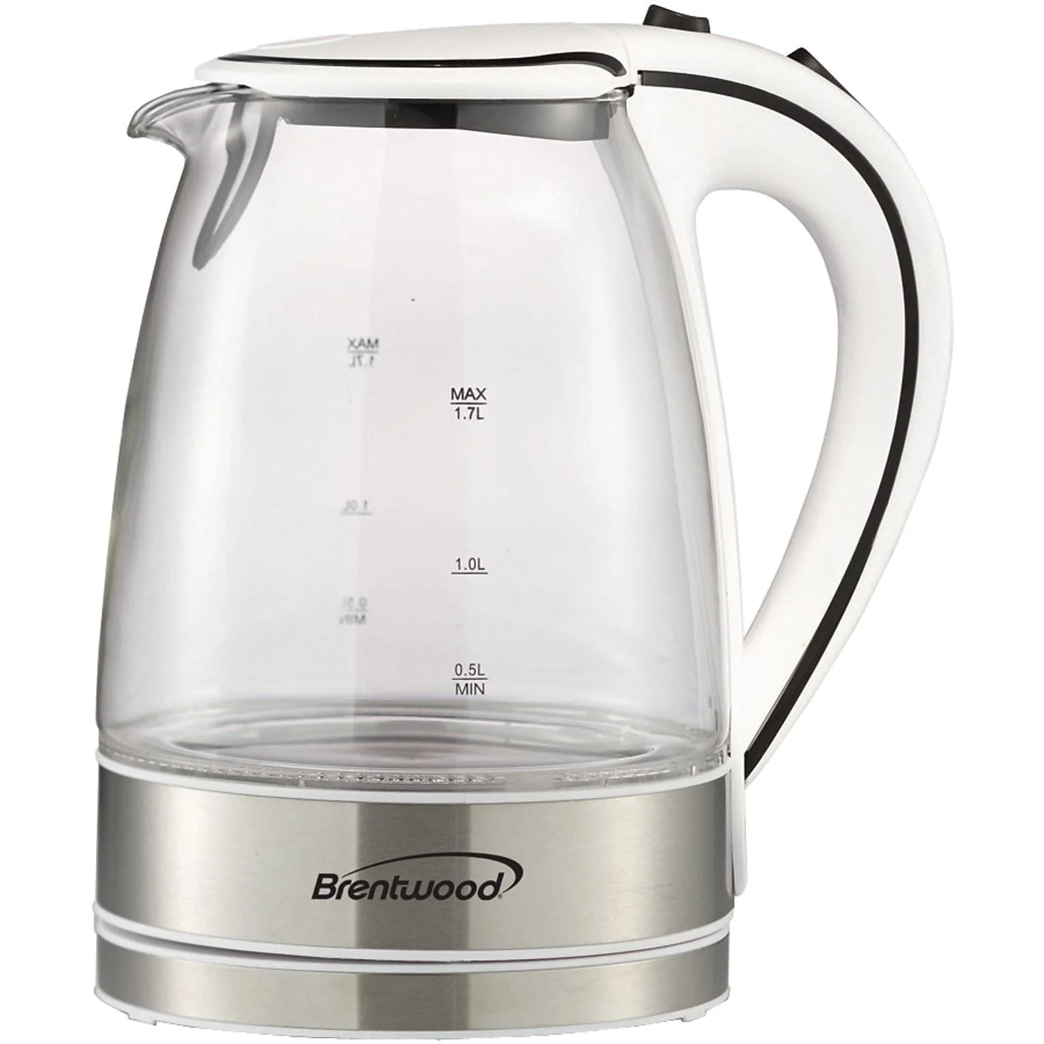 Brentwood KT-1900W 1.7L Cordless Glass Electric Kettle, White product image