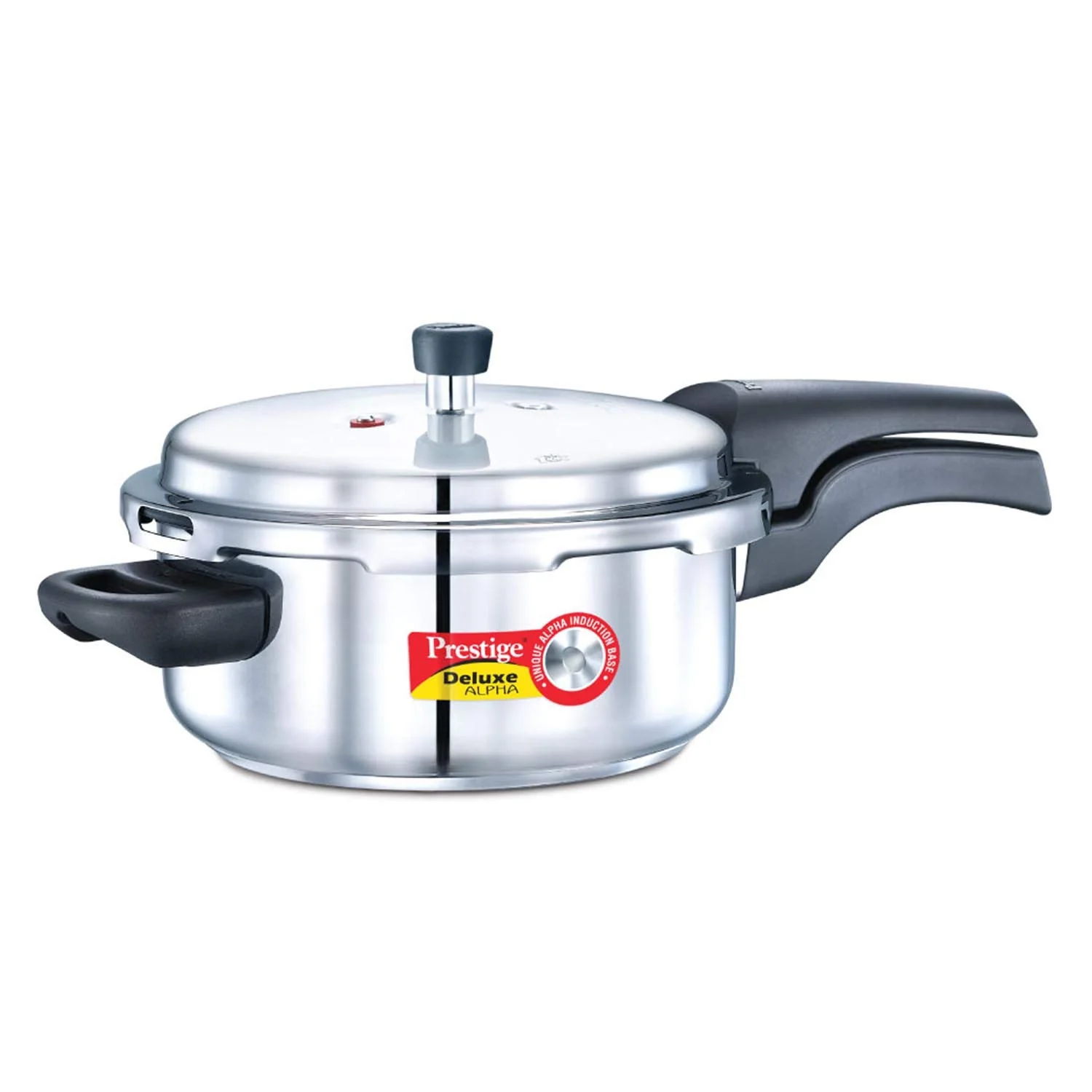 PRESTIGE PRDA3 Prestige 3L Alpha Deluxe Induction Base Stainless Steel Pressure Cooker, 3.0-Liter product image