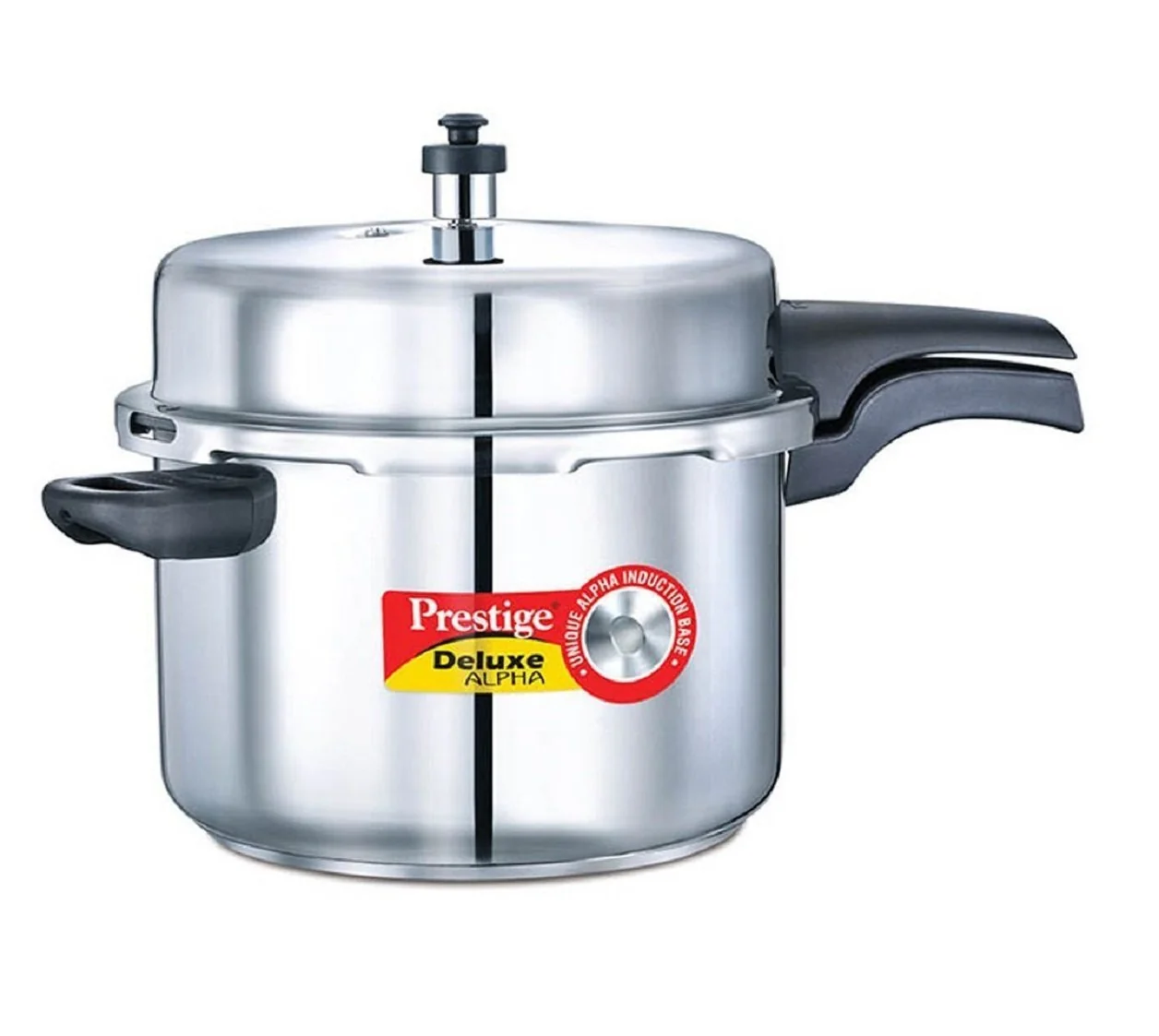 Prestige 8-Liter Deluxe Alpha Induction Base Stainless Steel Pressure Cooker, Small, Silver product image