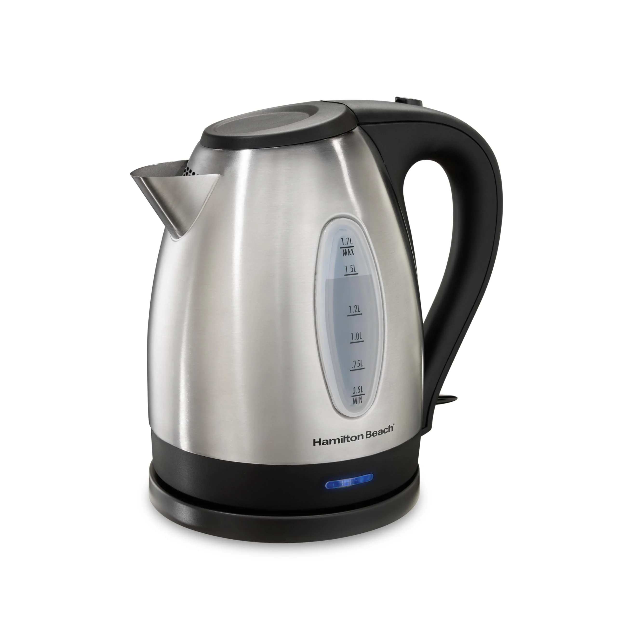 Hamilton Beach Electric Tea Kettle, Water Boiler & Heater, 1.7 Liter, Cordless Serving, 1500 Watts for Fast Boiling, Auto-Shutoff and Boil-Dry Protection, Stainless Steel 40880 product image