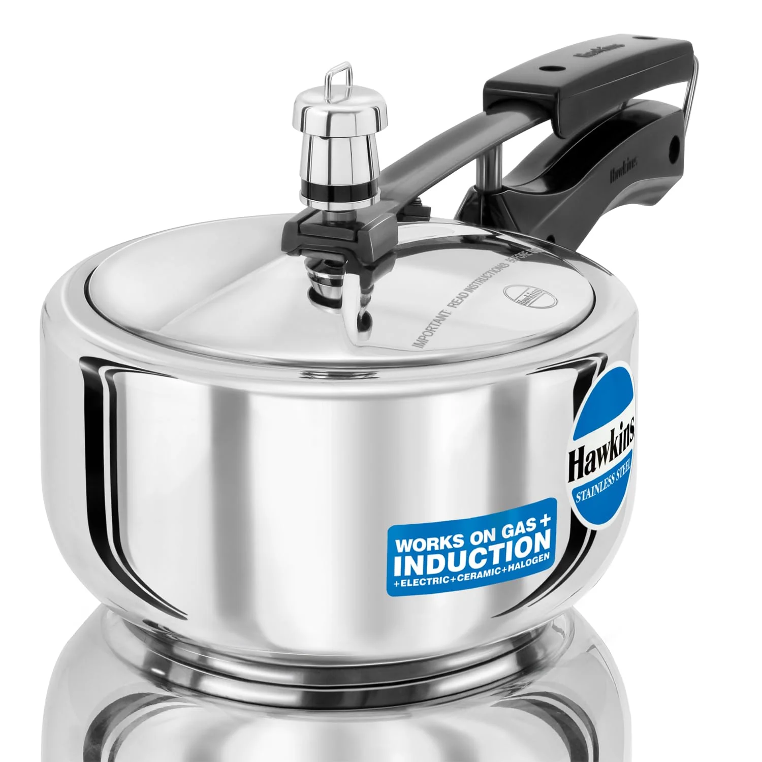 Hawkins Pressure Cooker, Stainless Steel Inner Lid Cooker, Induction Cooker, Small Cooker, Silver HSS20 2 Litre product image