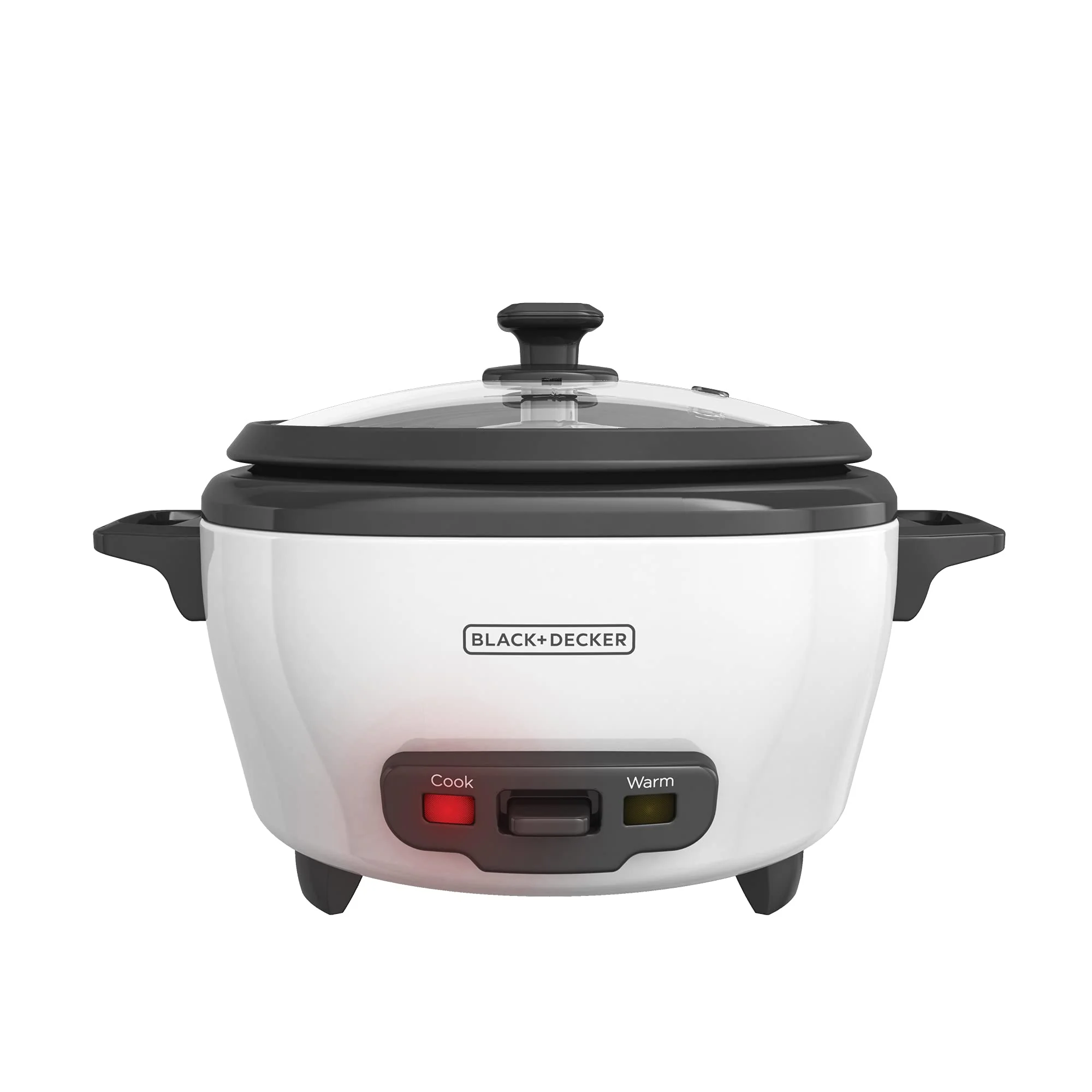 BLACK+DECKER Rice Cooker 6-Cup Cooked with Steaming Basket, Removable Non-Stick Bowl, White product image