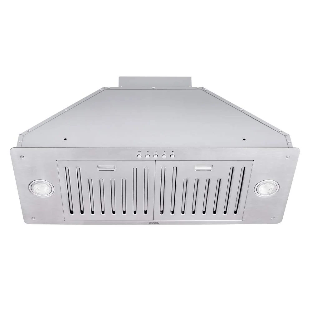 KOBE INX2730SQB-700-2 Brillia 30-inch Built-in/ Insert Range Hood, 3-Speed, 550 CFM, LED Lights, Baffle Filters, Stainless Steel product image