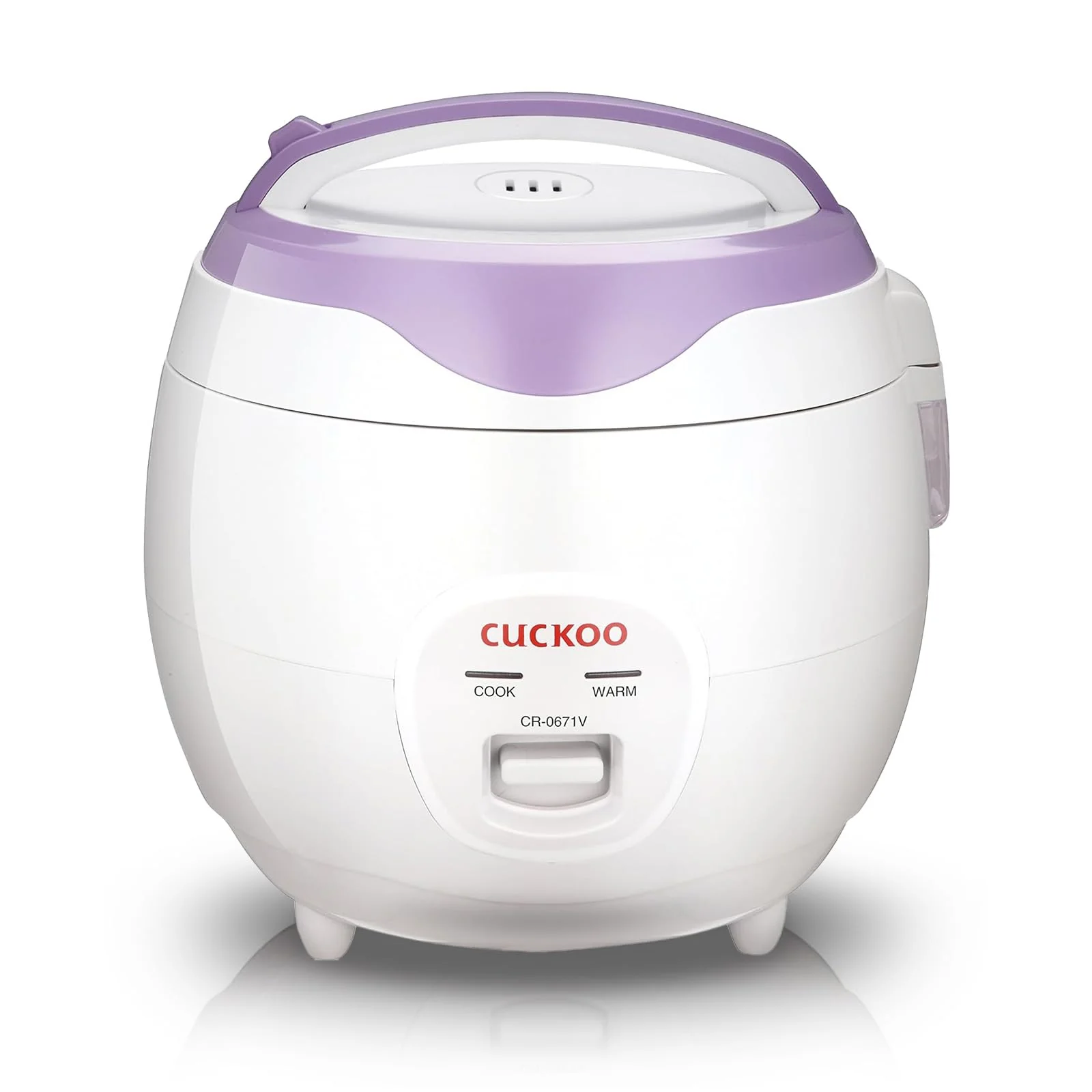 CUCKOO Basic Rice Cooker 6-Cup Uncooked / 12-Cup Cooked, Versatile Rice Maker with Non-Stick Inner Pot, Easy to Use, Auto Keep Warm, White/Purple CR-0671V product image