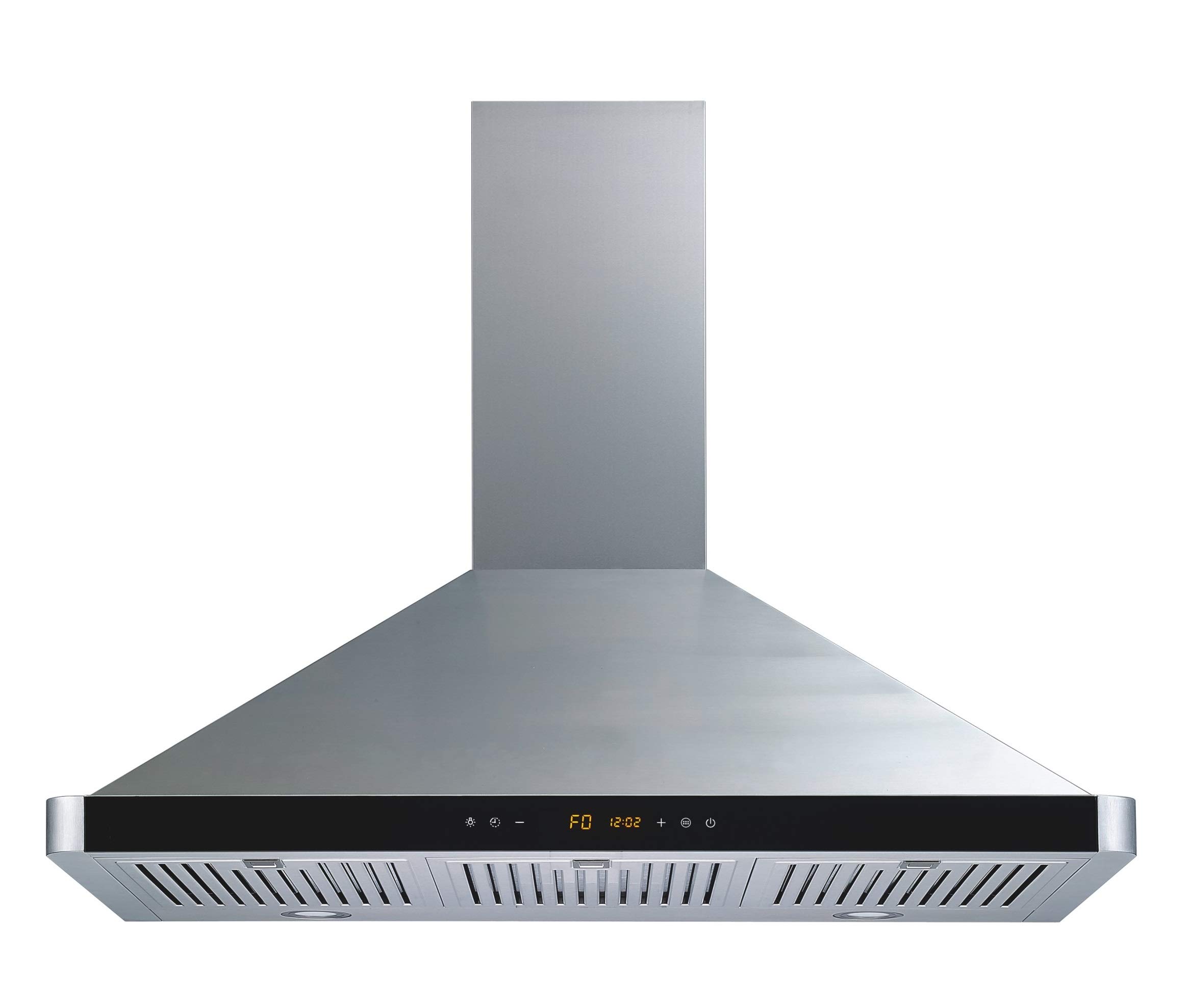 Winflo 36 In. 600 CFM Convertible Stainless Steel Wall Mount Range Hood with Stainless Steel Baffle Filters and Touch Sensor Control product image