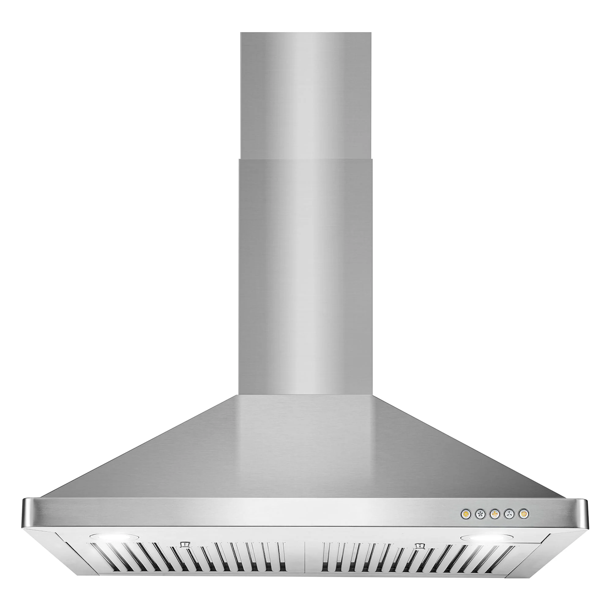 COSMO COS-63175 30 in. Vista Collection 380 CFM Ducted Wall Mount Range Hood, Button Controls, LED Lights, Stainless Steel product image
