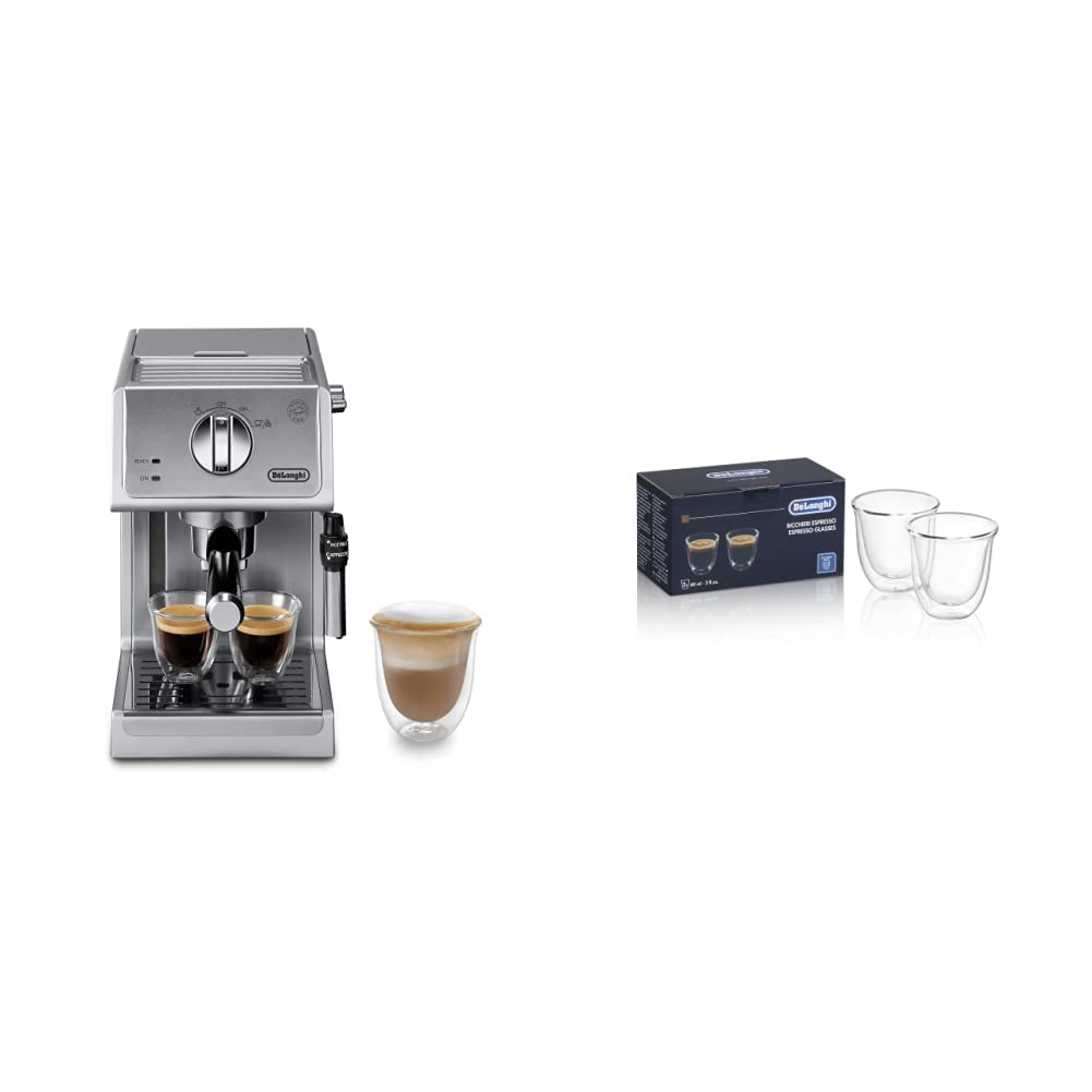 De&rsquo;Longhi Bar Pump Espresso Machine and Espresso Glasses Bundle product image
