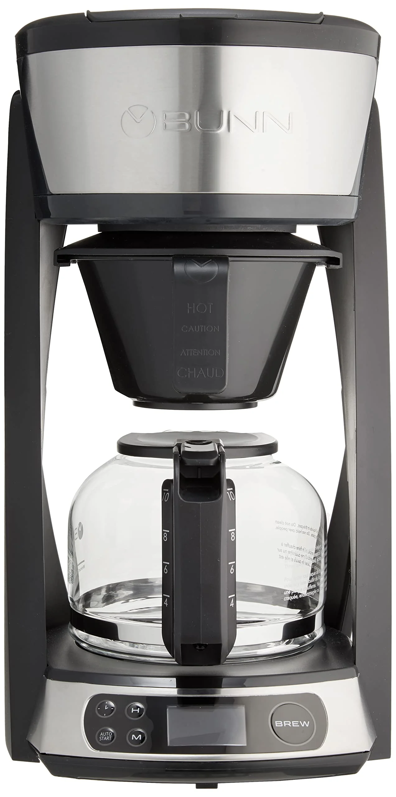 BUNN HB Heat N Brew Programmable Coffee Maker, 10 cup, Stainless Steel, 46500.0003 product image