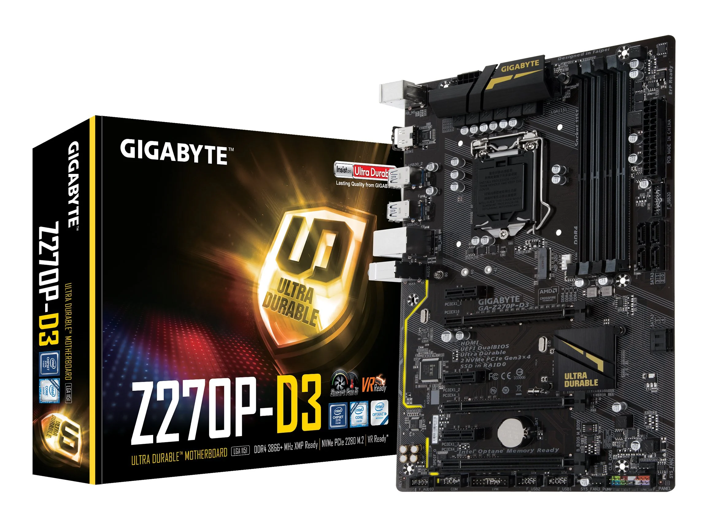 GIGABYTE GA-Z270P-D3 LGA1151 Intel Z270 2-Way Crossfire ATX DDR4 Motherboard product image