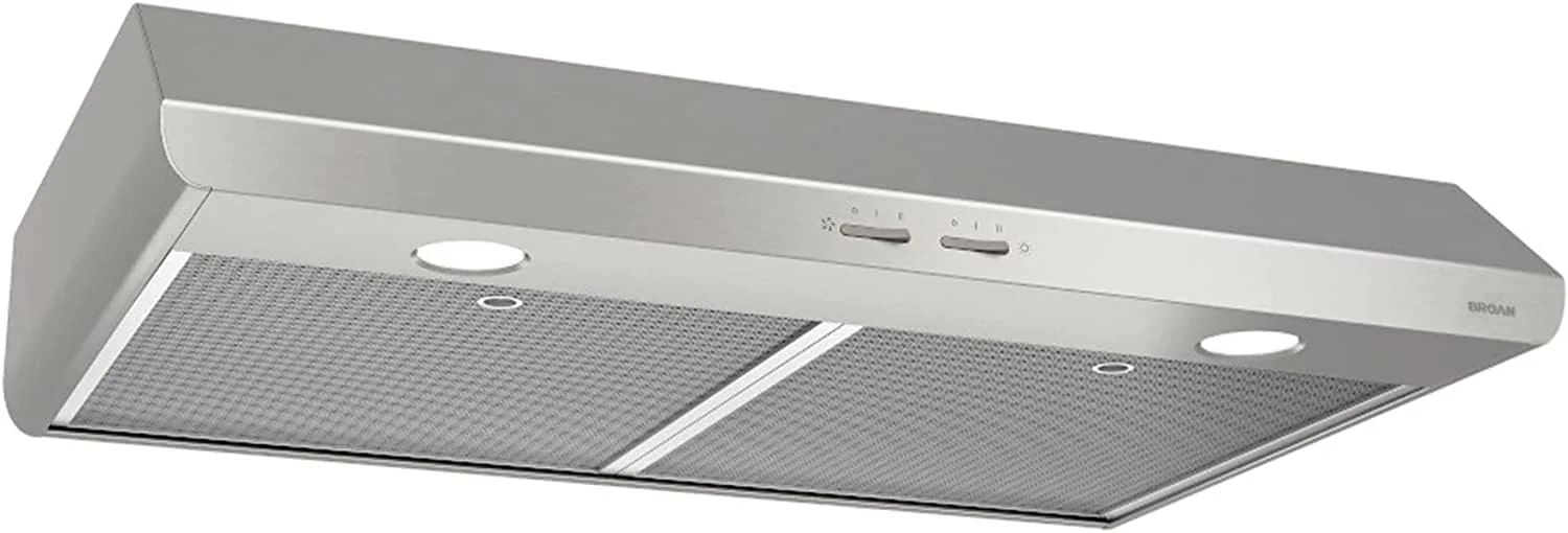 Broan-NuTone BKSH130SS Sahale 30-inch Under-Cabinet Easy Install 4-Way Convertible Range Hood with 2-Speed Exhaust Fan and Light, 300 Max Blower CFM, Stainless Steel product image