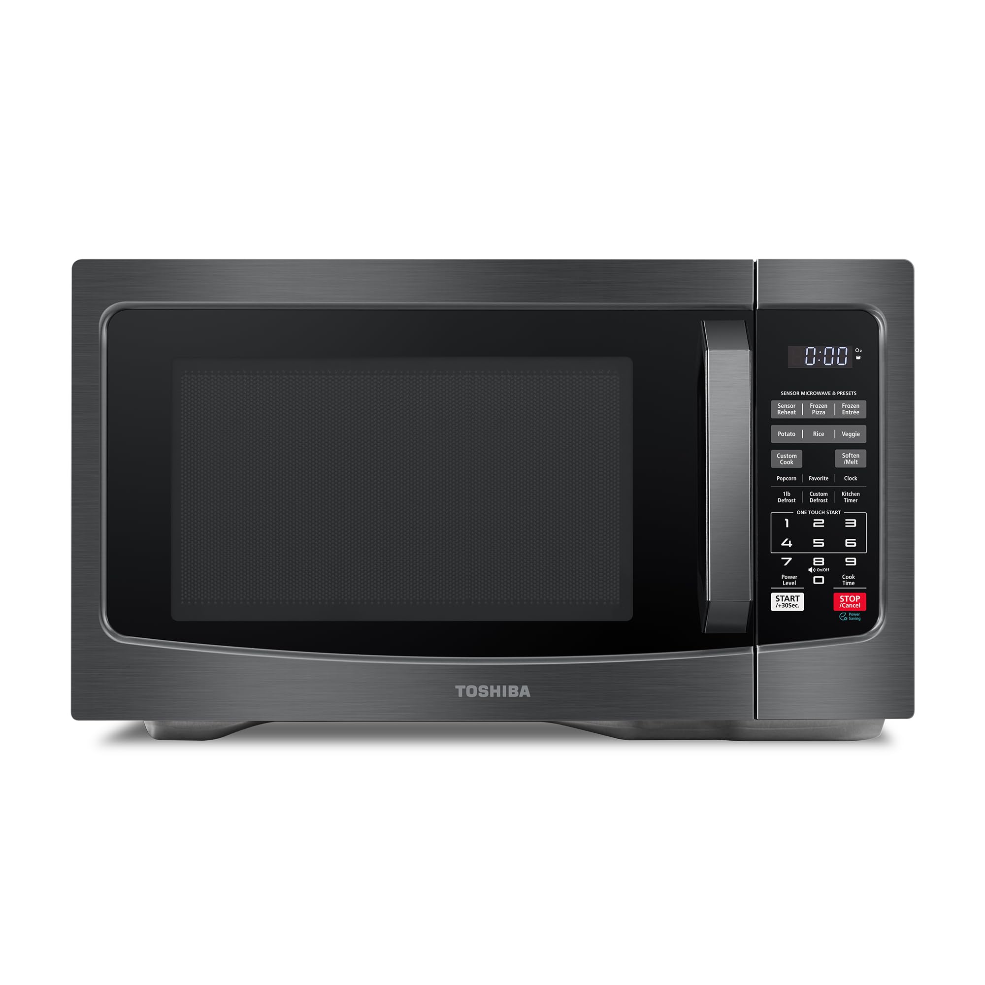 TOSHIBA EM131A5C-BS Countertop Microwave Ovens 1.2 Cu Ft, 12.4" Removable Turntable Smart Humidity Sensor 12 Auto Menus Mute Function ECO Mode Easy Clean Interior Black Color 1000W product image