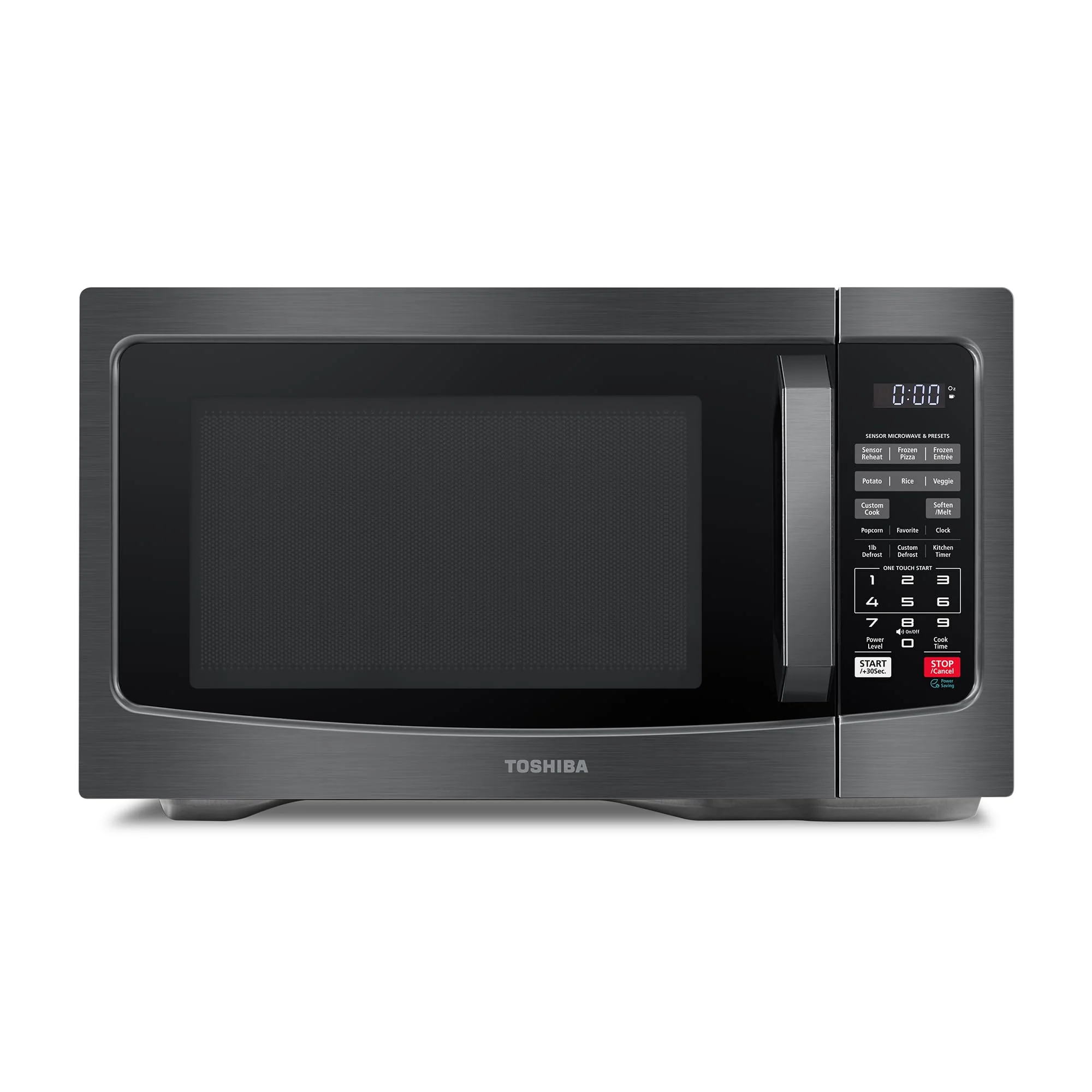 TOSHIBA EM131A5C-BS Countertop Microwave Ovens 1.2 Cu Ft, 12.4" Removable Turntable Smart Humidity Sensor 12 Auto Menus Mute Function ECO Mode Easy Clean Interior Black Color 1000W product image