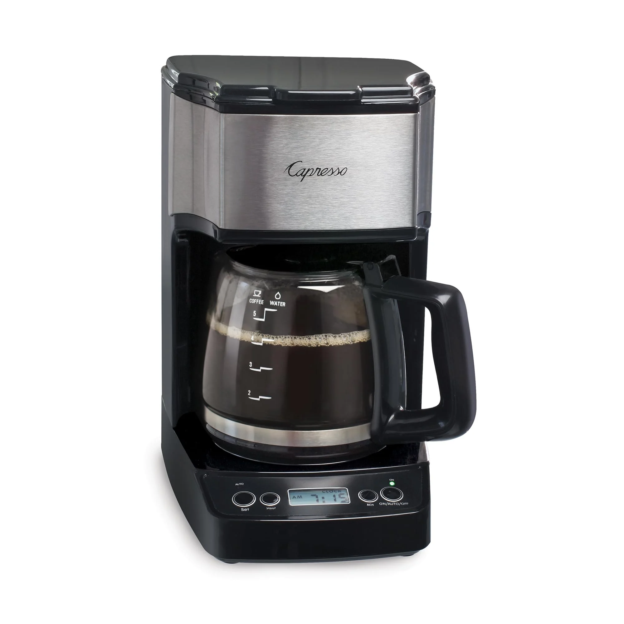 Capresso 5-Cup Mini Drip Coffee Maker, Black and Stainless Steel product image