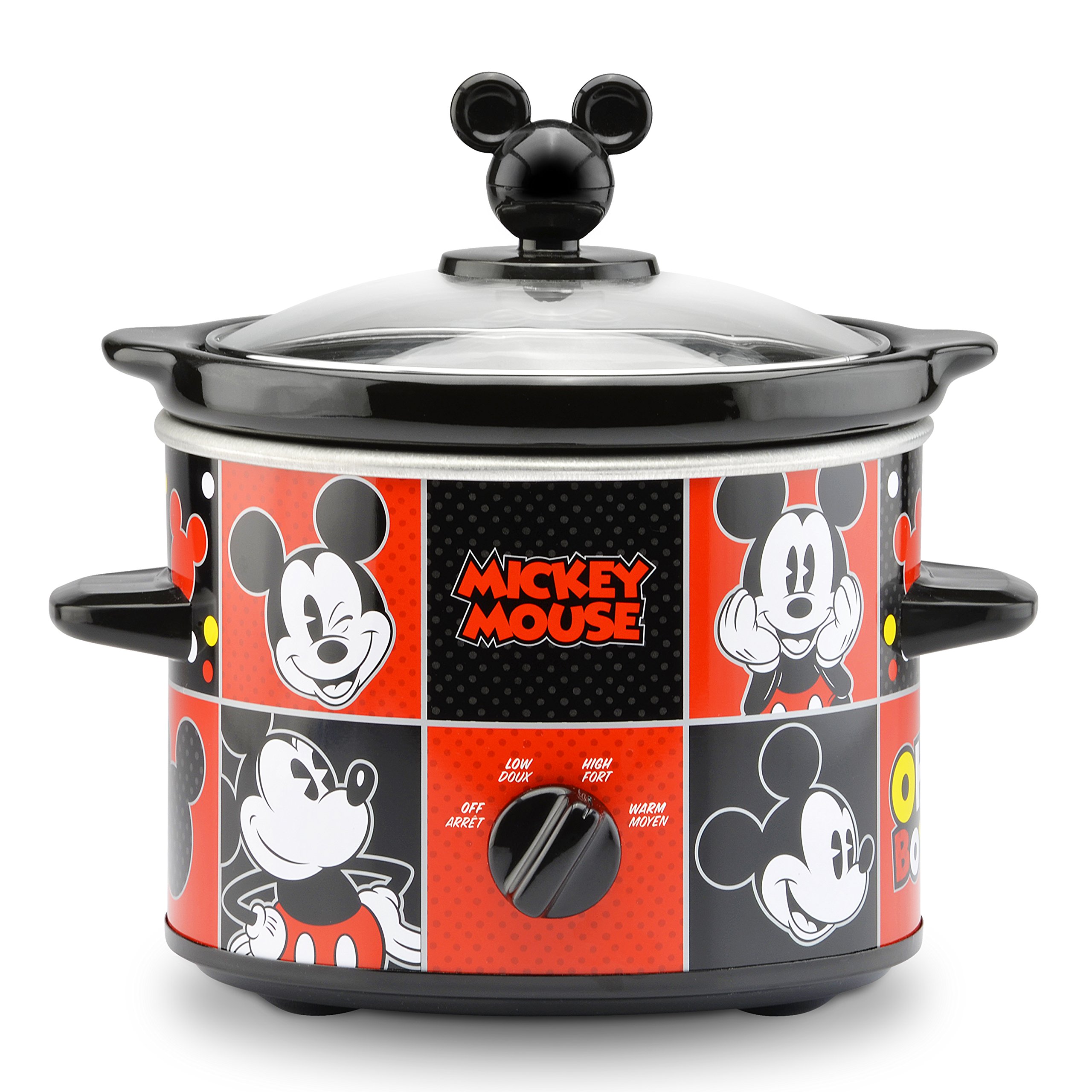 Disney Mickey Mouse 2-Quart Slow Cooker by Select Brands - Food Warmer for Dips, Soups & Other Dishes - Slow Cookers for Parties - Electric Kitchen Appliance for Entertaining and Serving product image