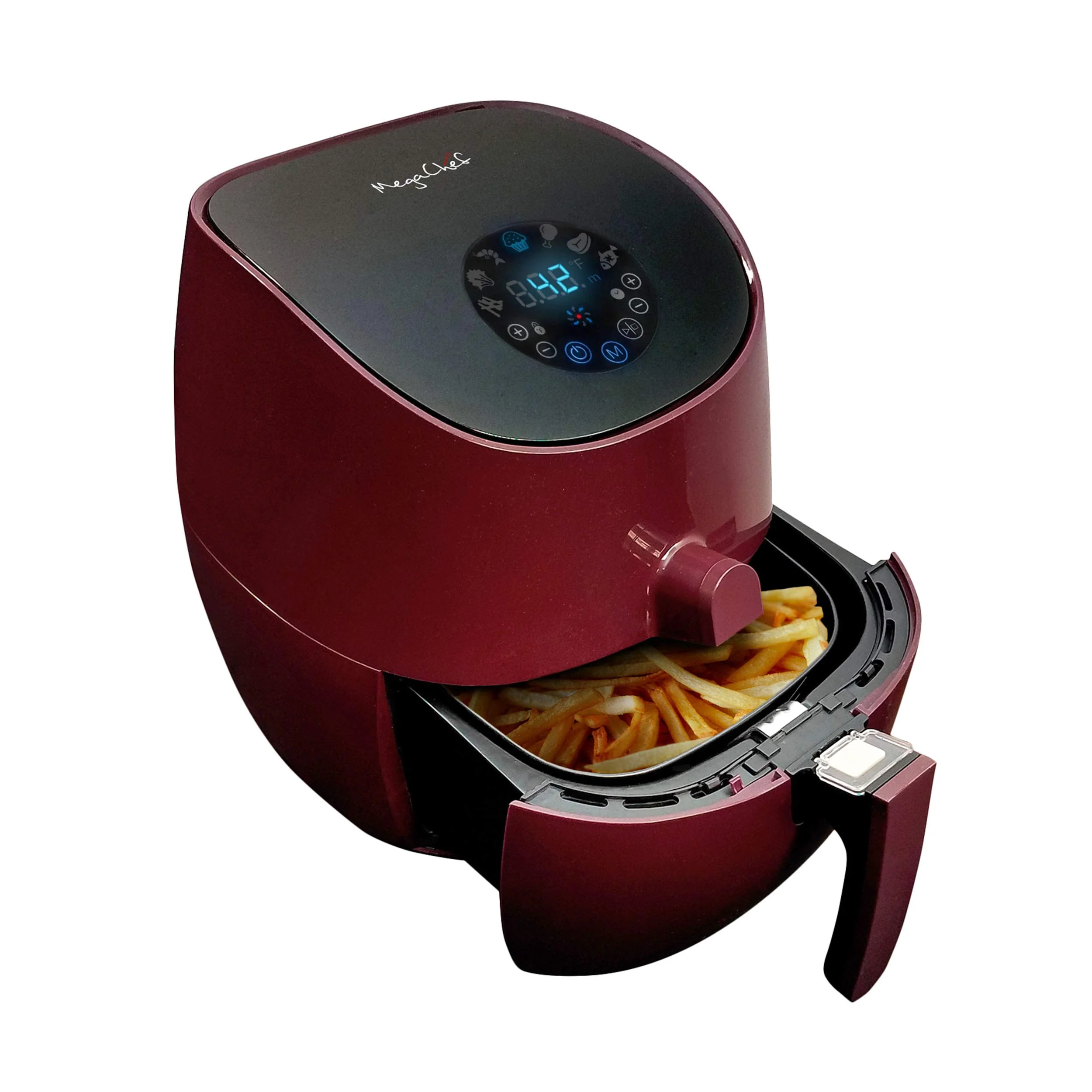 MegaChef 3.5 Quart Airfryer And Multicooker With 7 Pre-programmed Settings in Burgundy product image