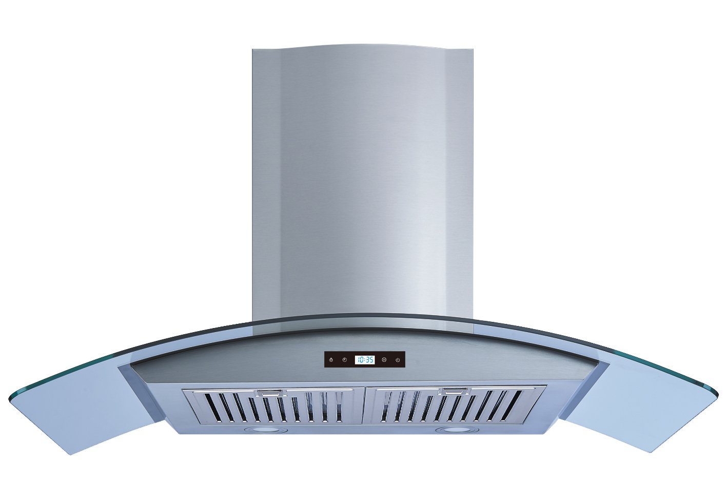 Winflo 36 In. Convertible Stainless Steel/Glass Wall Mount Range Hood with Stainless Steel Baffle Filters and Touch Sensor Control product image