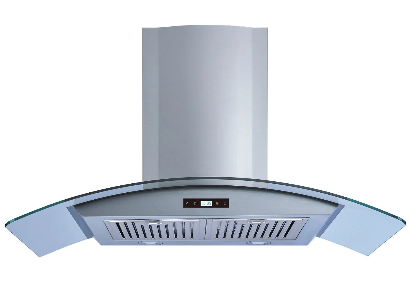 Winflo 36 In. Convertible Stainless Steel/Glass Wall Mount Range Hood with Stainless Steel Baffle Filters and Touch Sensor Control product image