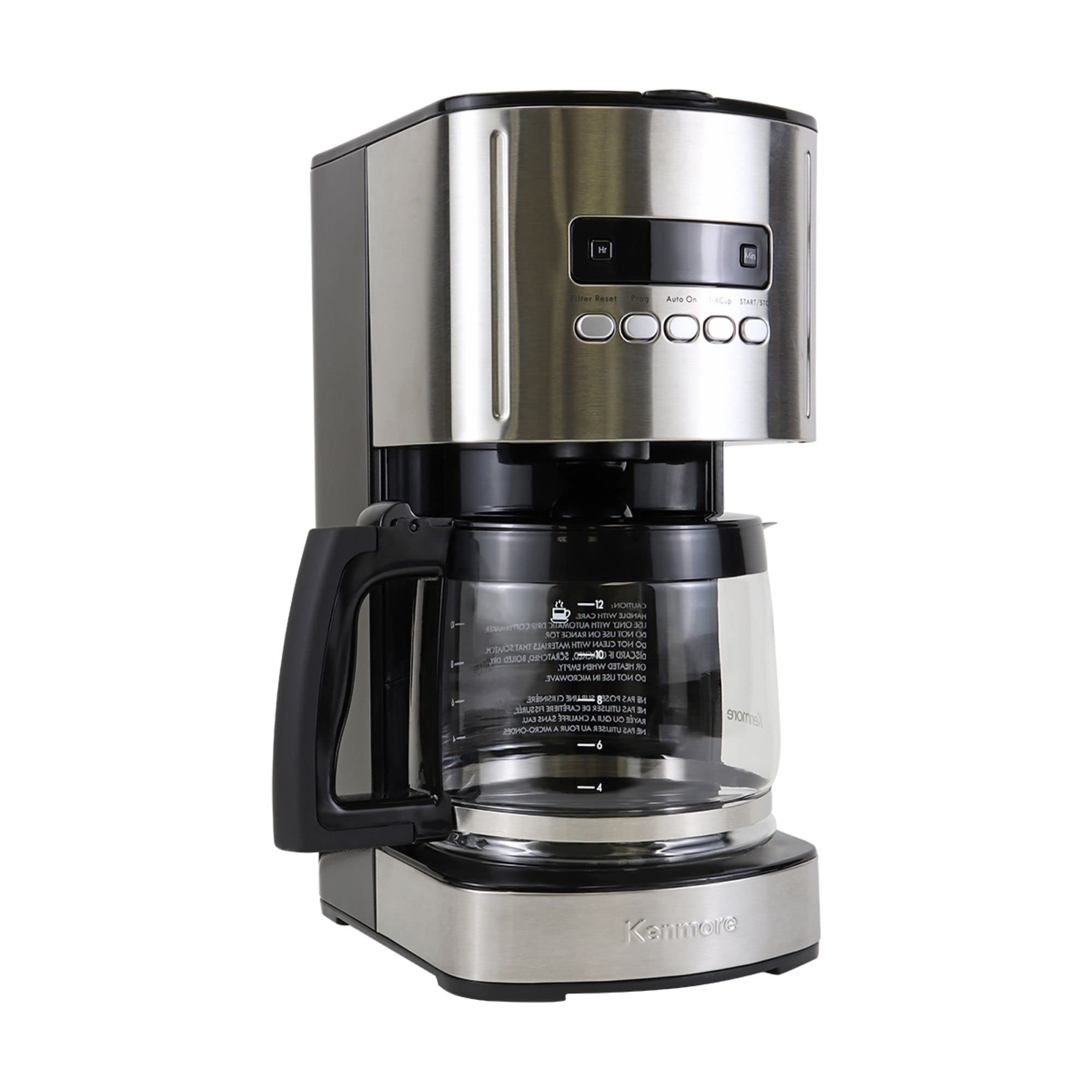 Kenmore Drip Coffee Maker - 12 Cup Programmable Cafe Machine With Glass Pot, Regular & Bold Brew, Auto Shut Off Large Water Reservoir, Reusable Filter, Kitchen Appliances, Black product image