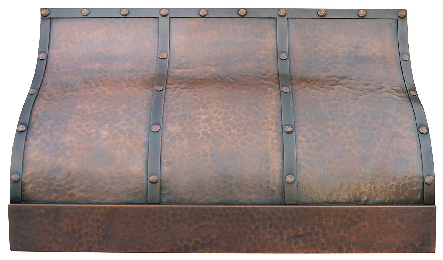 SINDA H5 362127LT Custom Copper Range Hood Cover with Stainless Steel Liner and Baffle Filter, High CFM Fan Motor Made of Solid Copper 36 x 27 inch Under Cabinet or Wall Mount product image