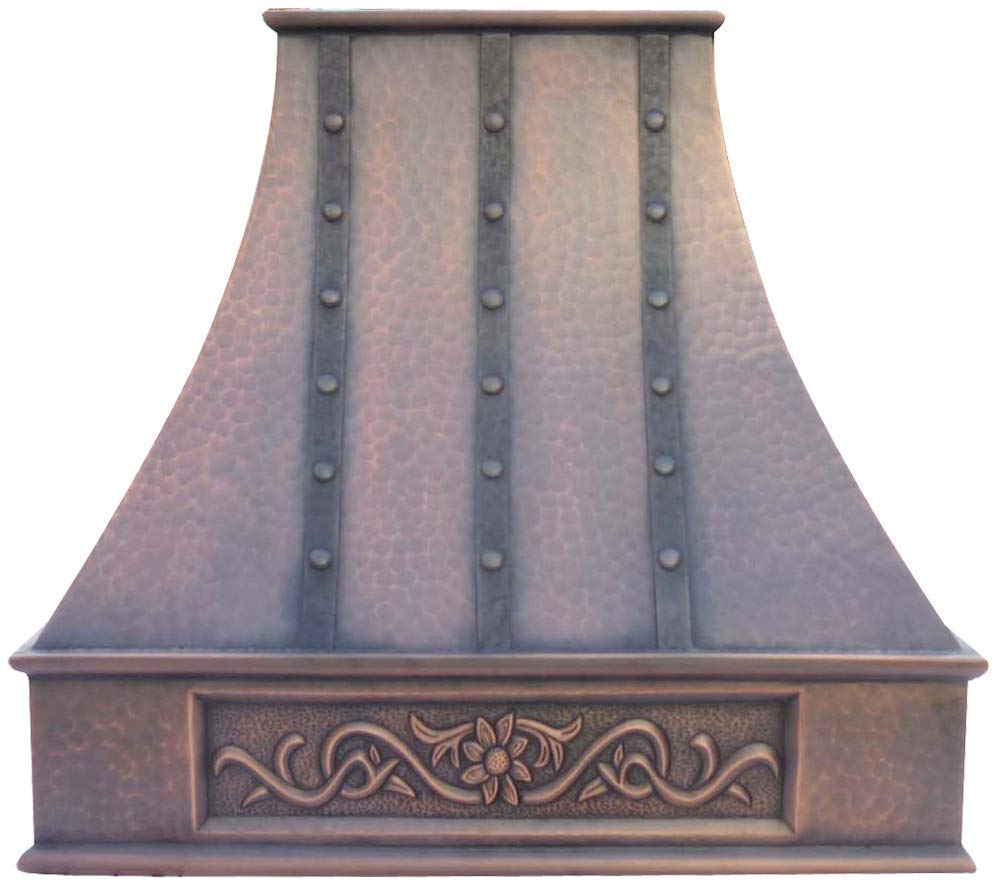 Handcrafted Copper Kitchen Hood with Professional Range Hood Insert Sinda H7LTRA product image