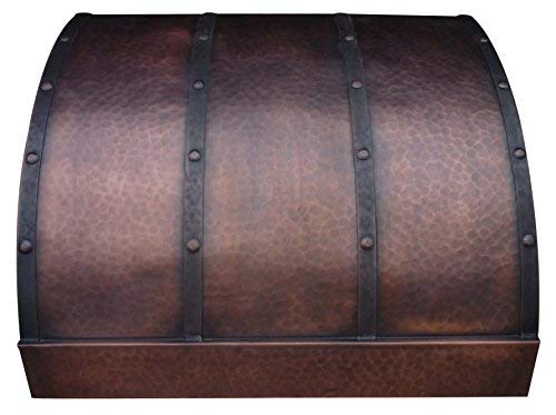Sinda Copper Range Hood with High Airflow Centrifugal Blower, Includes SUS 304 Liner and Baffle Filter, High CFM Vent Motor, Wall/Island/Ceiling Mount, Width 30,36,42,48 in W48"xH48"Wall product image