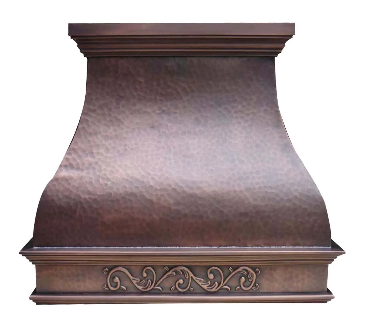 SINDA Light Hammered-Antique Copper Custom Copper Range Hood Made from 99.9% Pure Virgin Copper with High CFM Vent, 36"Wx48"H, Island Mount, H2LAI3648 product image