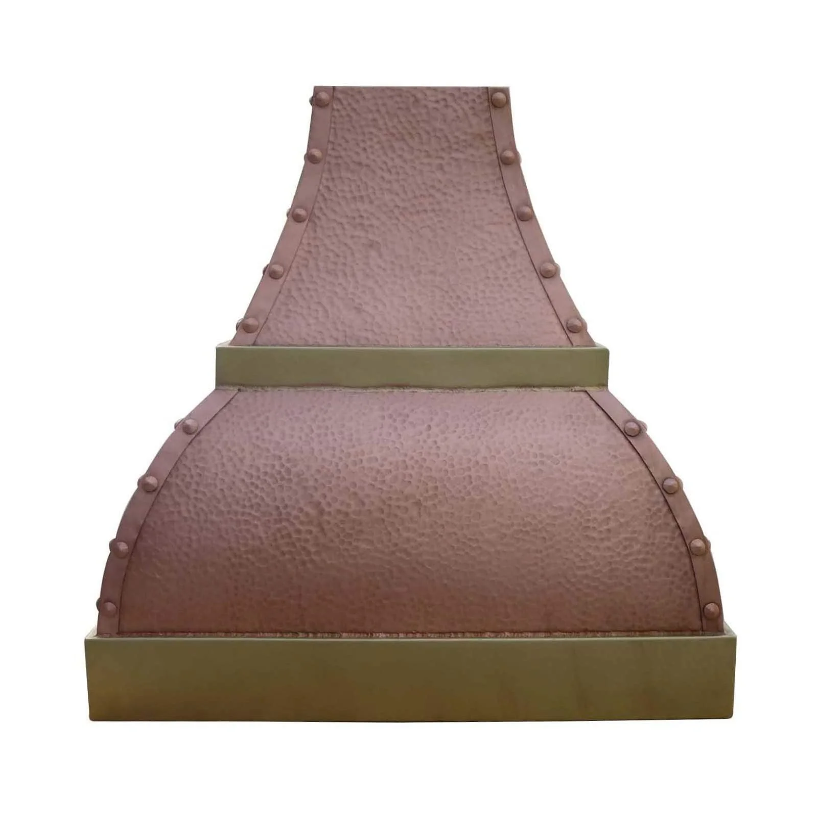 SINDA Custom Hammered 16 Gauge Solid Copper Range Hood with 304 Stainless Steel Vent and Fan Motor, 48"W x 48"H, Light Hammered-Antique Copper, Island Mount, H1BTRPEI4848 product image