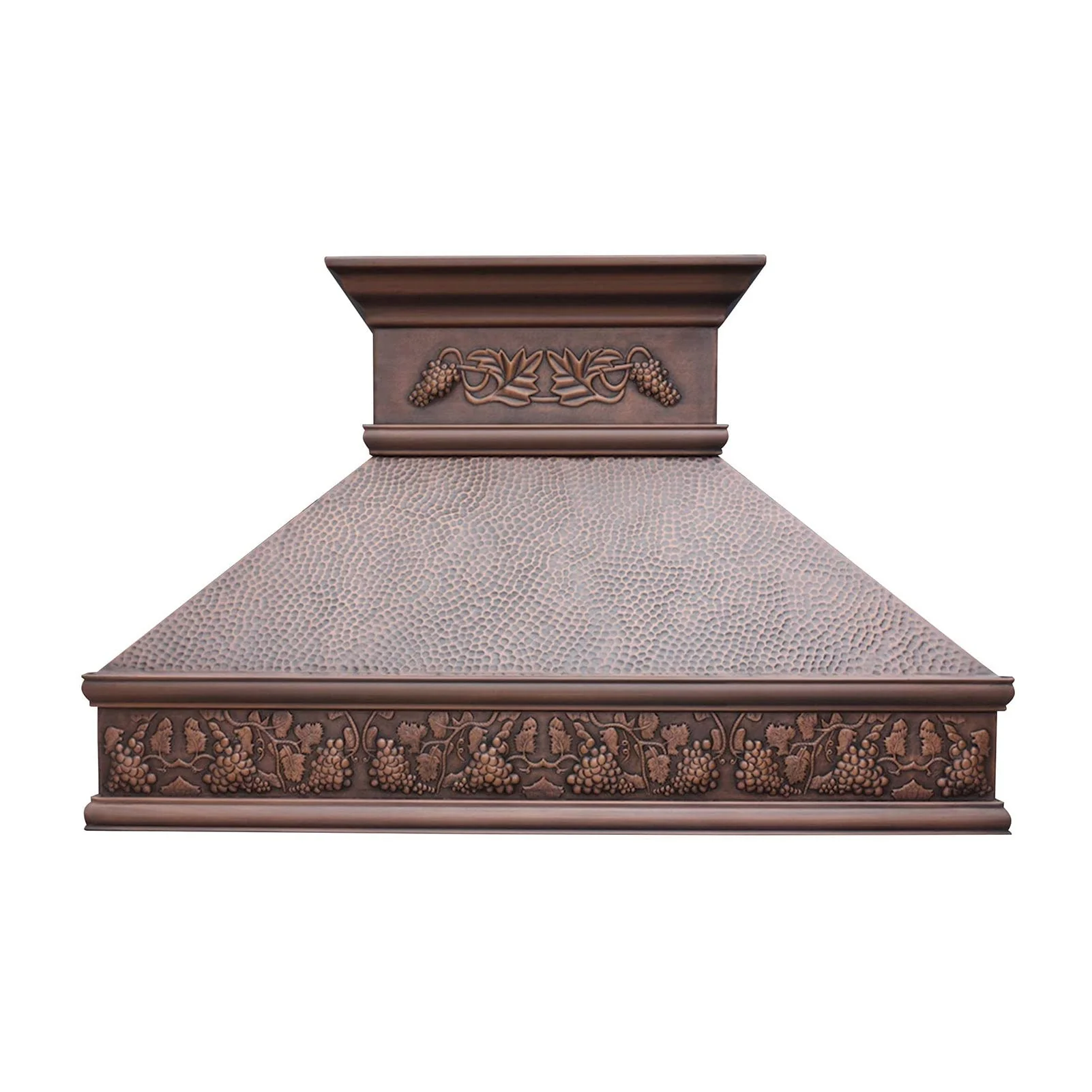 SINDA 16 Gauge Solid Copper Stove Range Handcrafted by Craftsmen, Includes Commercial Grade Hood Vent, Lighting, Fan Motor and Baffle Filter, High CFM, 48"W x 30"H, Island Mount, H10BAI4830 product image