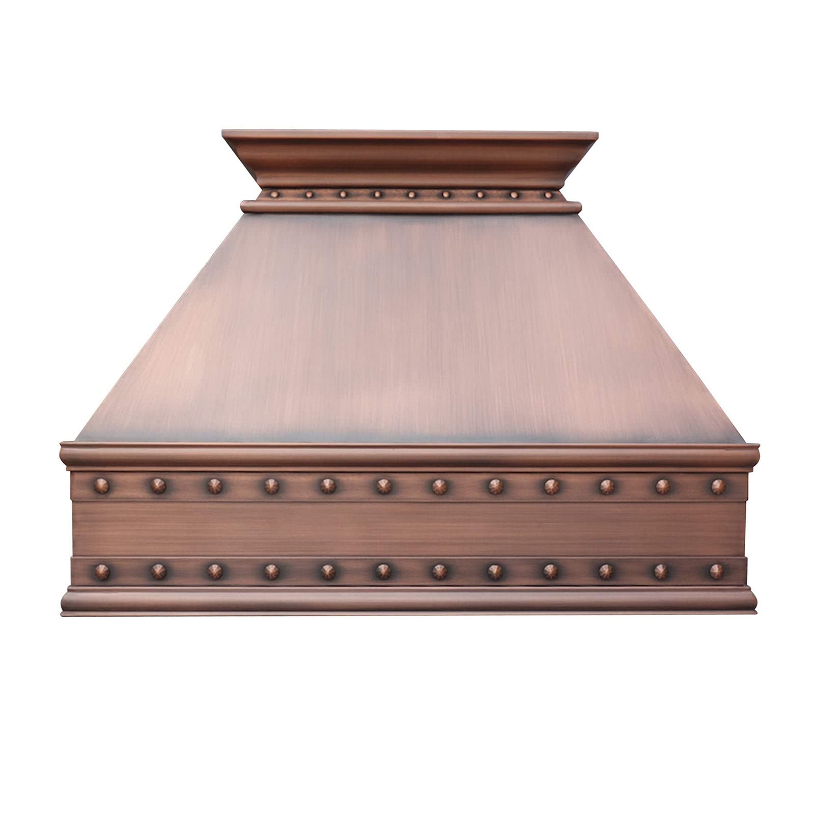 SINDA 16 Gauge Solid Copper Stove Range Handcrafted by Craftsmen, Includes Commercial Grade Hood Vent, Lighting, Fan Motor and Baffle Filter, High CFM, 48"W x 30"H, Island Mount, H10STRI4830 product image