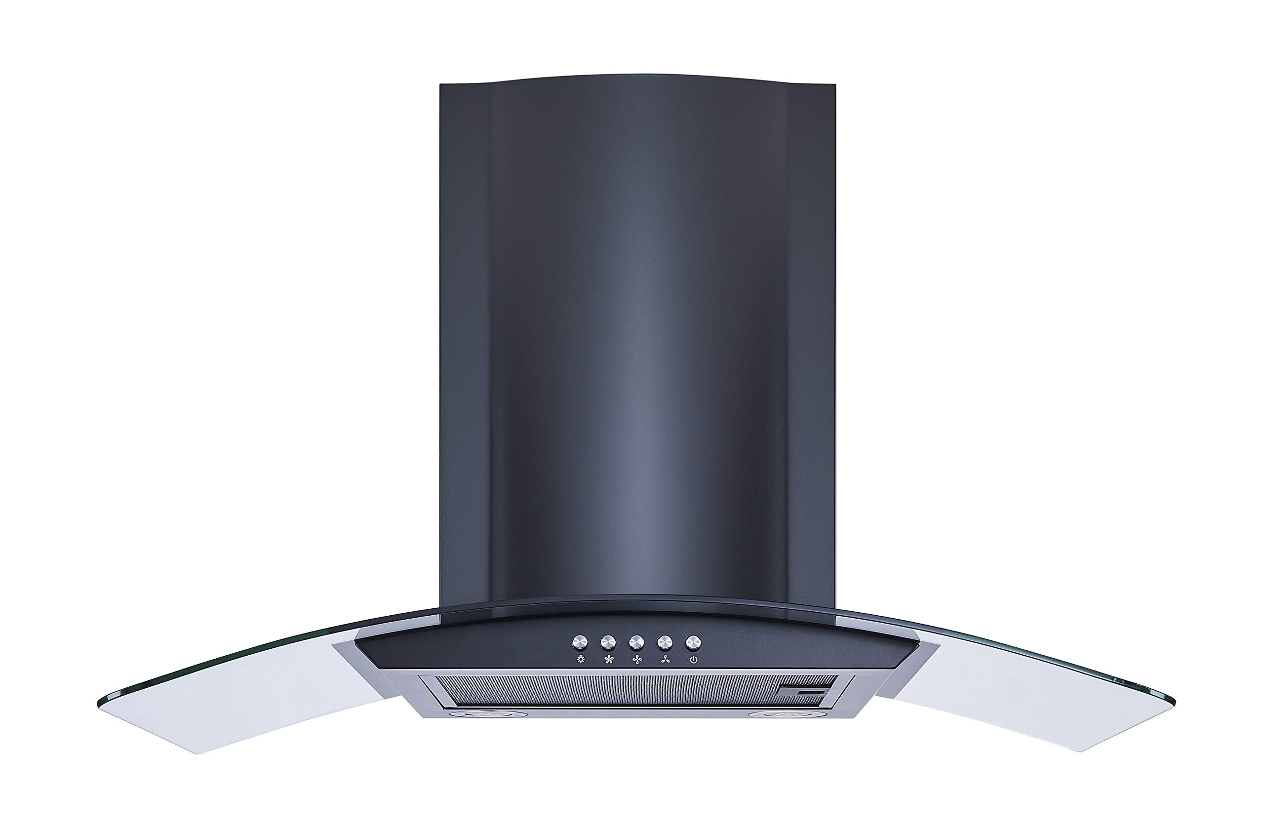 Winflo 30 In. Convertible Wall Mount Range Hood in Black with Mesh Filters and Push Button Control product image