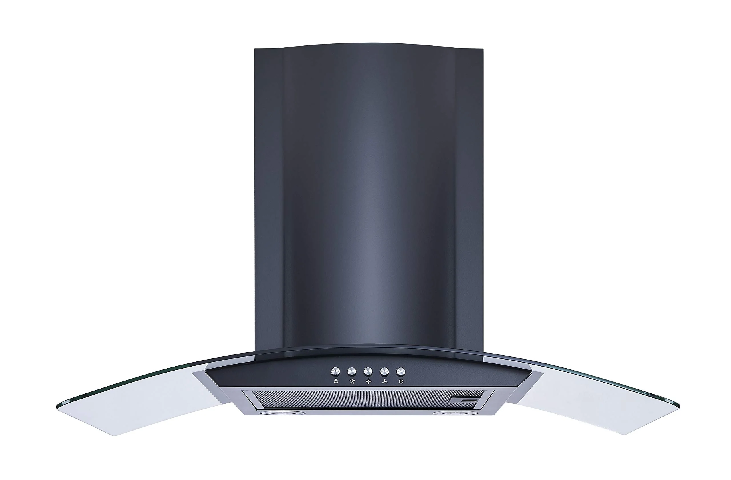 Winflo 30 In. Convertible Wall Mount Range Hood in Black with Mesh Filters and Push Button Control product image
