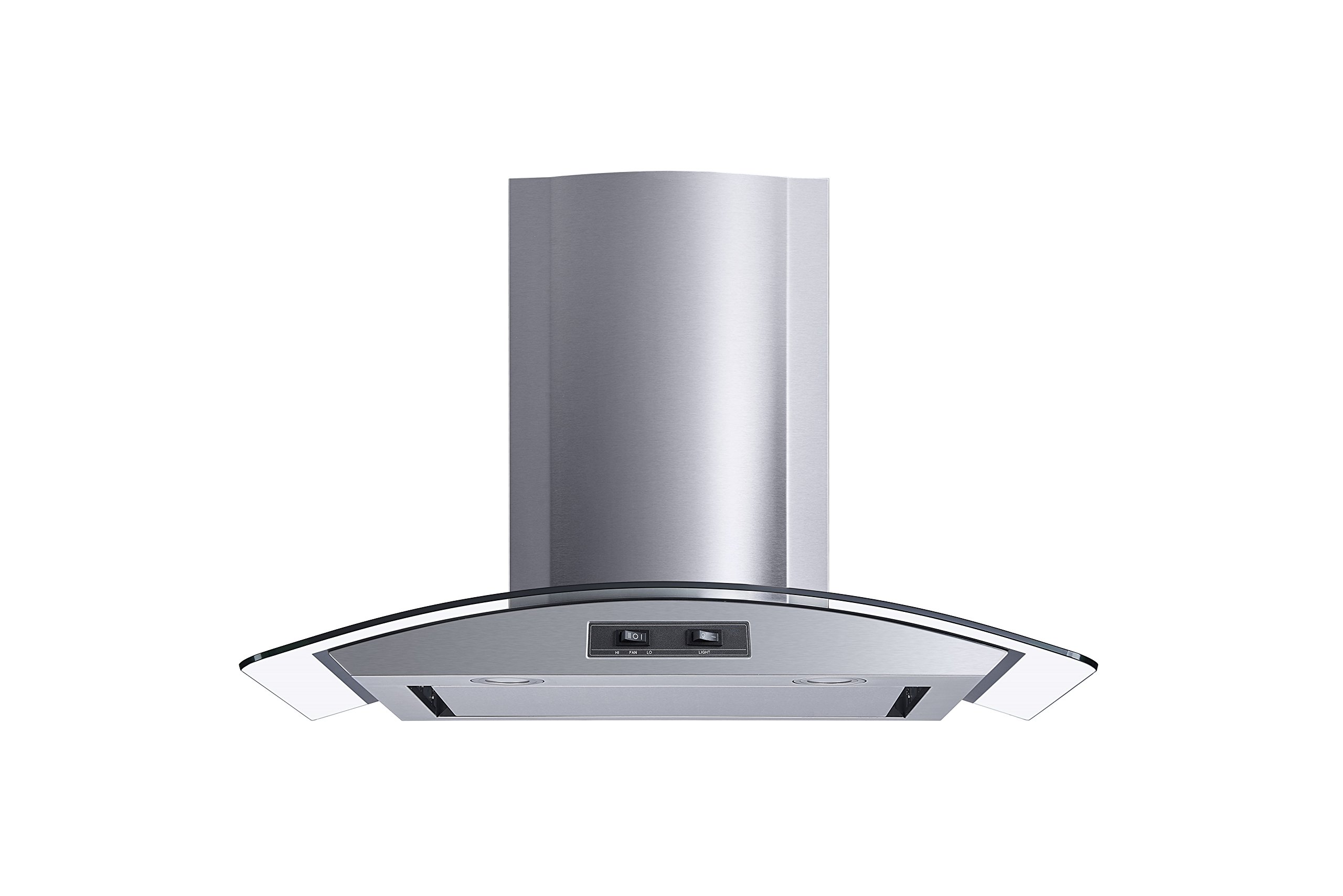 Winflo 30 In. Convertible Stainless Steel/Glass Wall Mount Range Hood with Mesh Filter and Stainless Steel Panel product image
